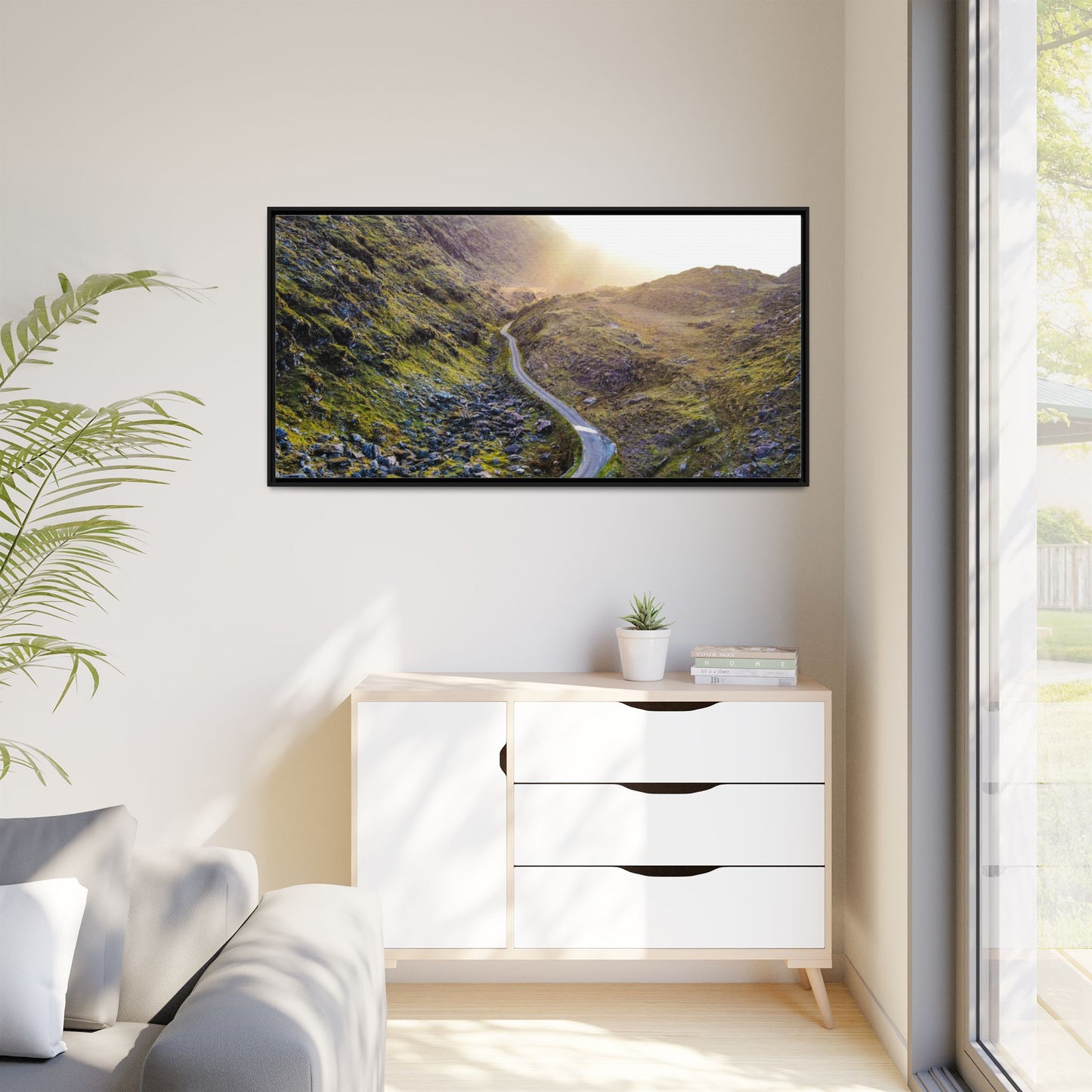Valley Road Matte Canvas, Framed (Multi-color)
