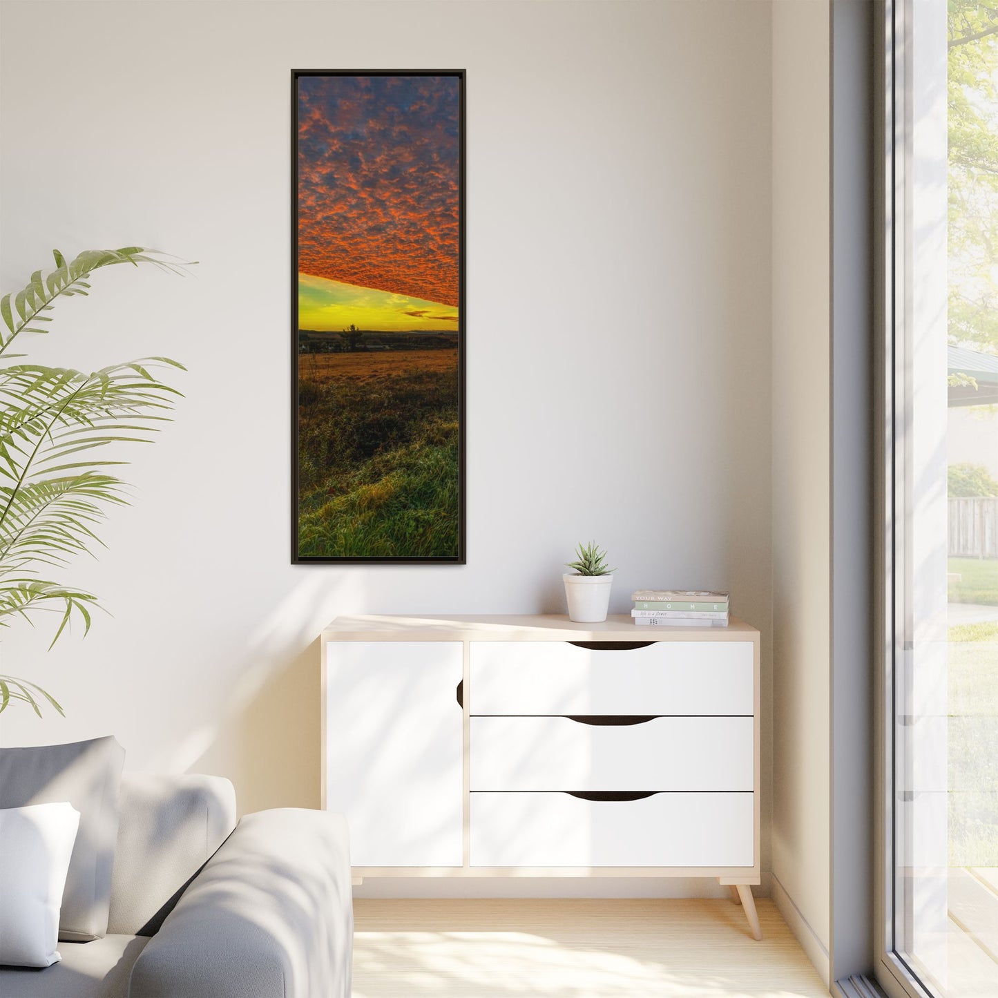 Cloudy Sunset Matte Canvas, Framed (Multi-color)