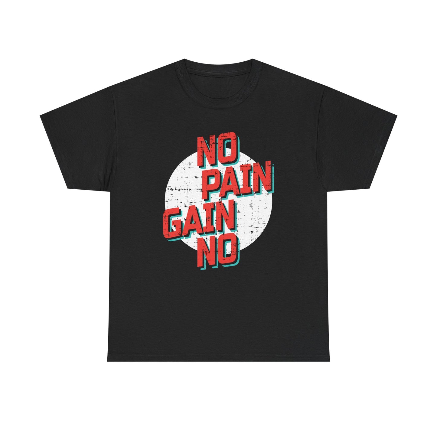 Motivational Workout Tee: 'No Pain No Gain' Unisex Heavy Cotton T-Shirt