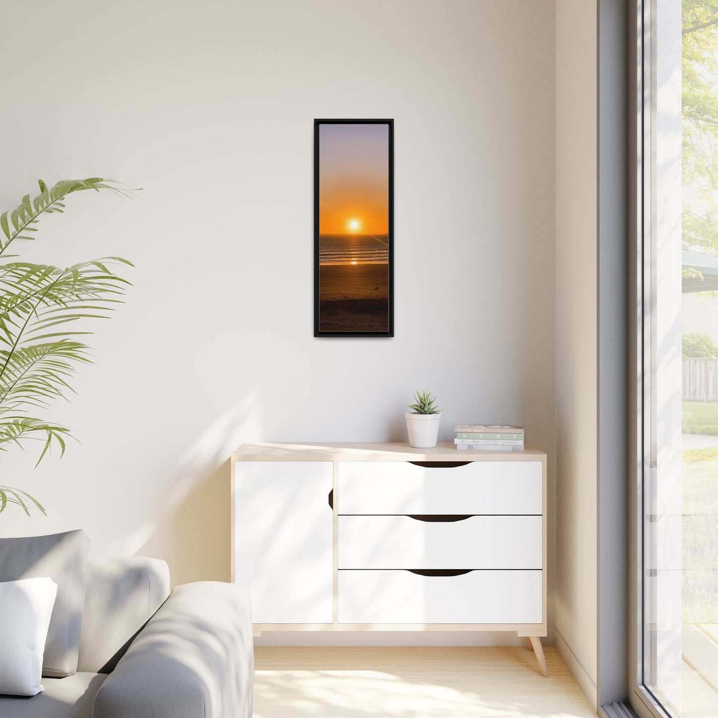 Sunset in Ocean Matte Canvas, Framed (Multi-color)