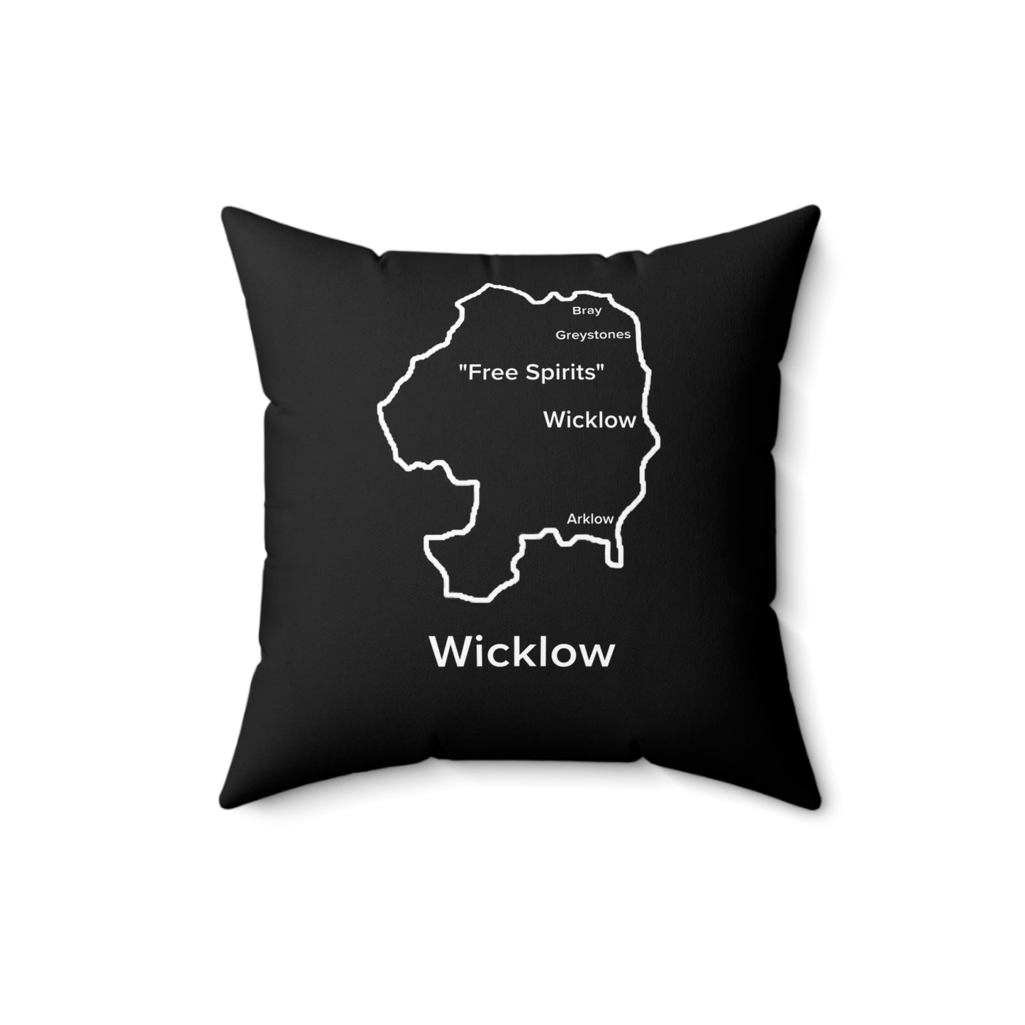 Wicklow Spun Polyester Square Pillow Black Edition 2 Sizes