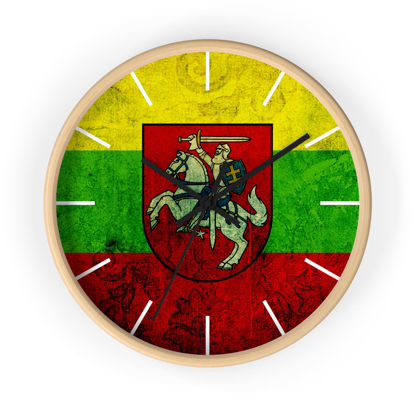 Lithuanian Heritage Wall Clock - Vintage Flag Design