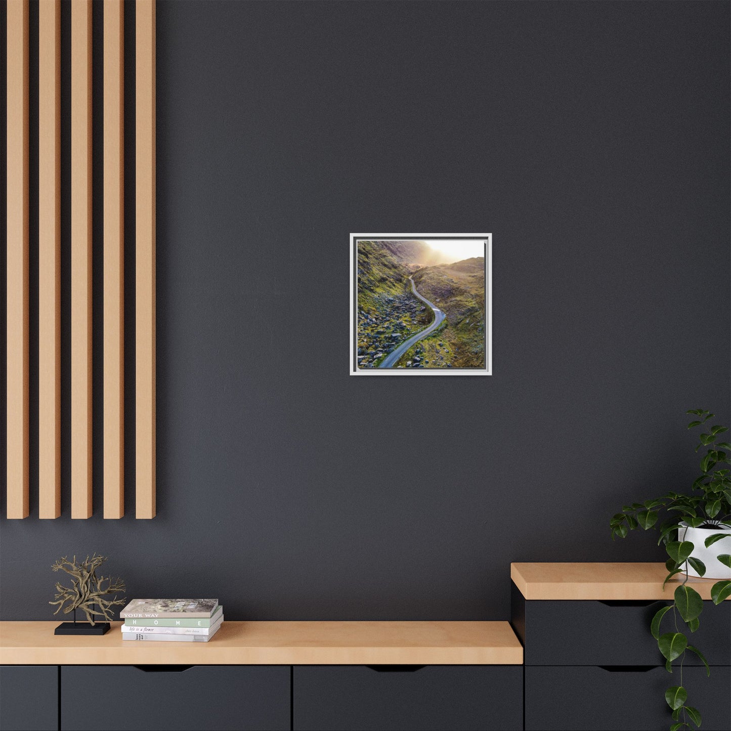 Valley Road Matte Canvas, Framed (Multi-color)