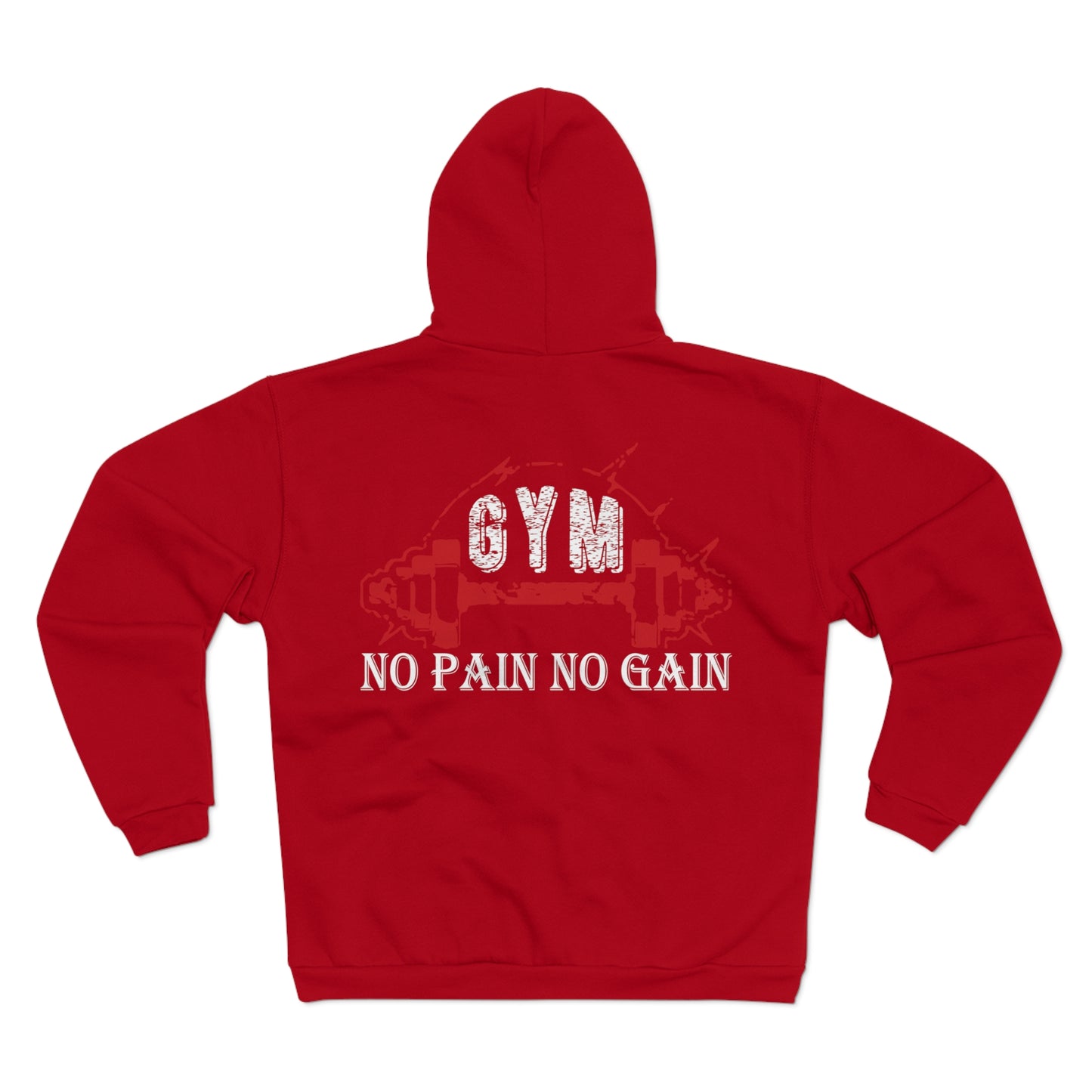 Unisex Gym Zip Sweatshirt - 'No Pain No Gain' - Perfect for Workout Enthusiasts