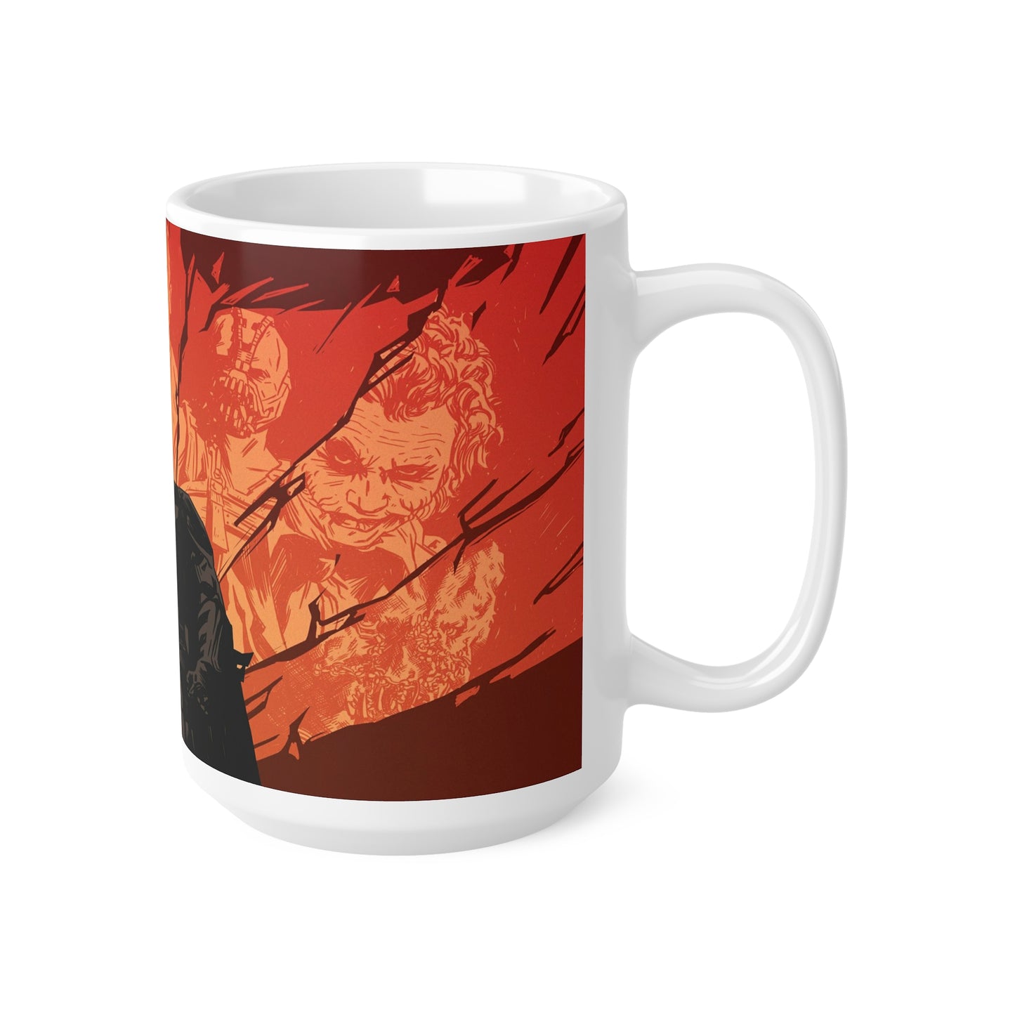 Heroic Ceramic Coffee Cups - 11oz & 15oz, Batman-Inspired Design for Coffee Lovers