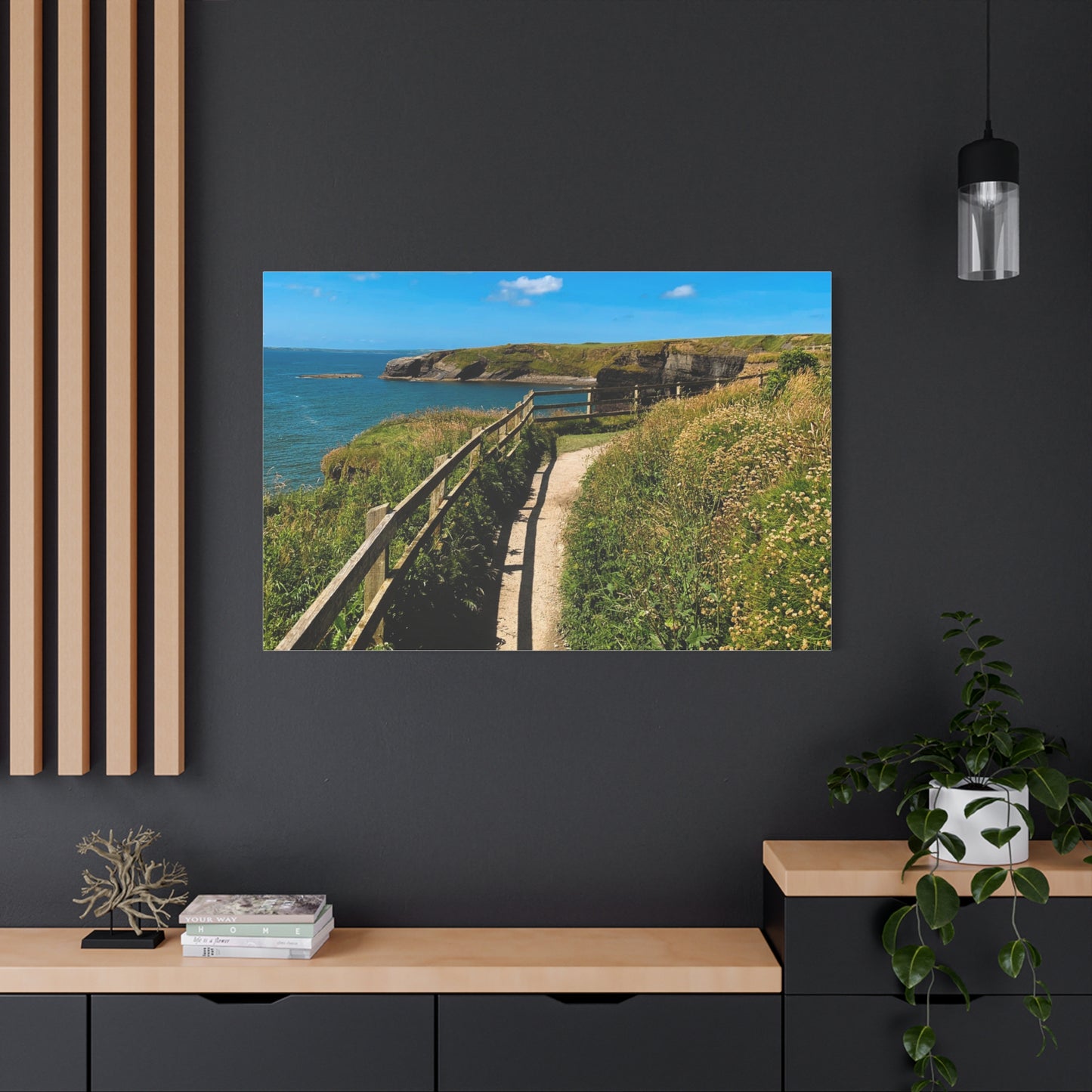 Sunny Walk In Ballybunion Matte Canvas, Stretched, 1.25"