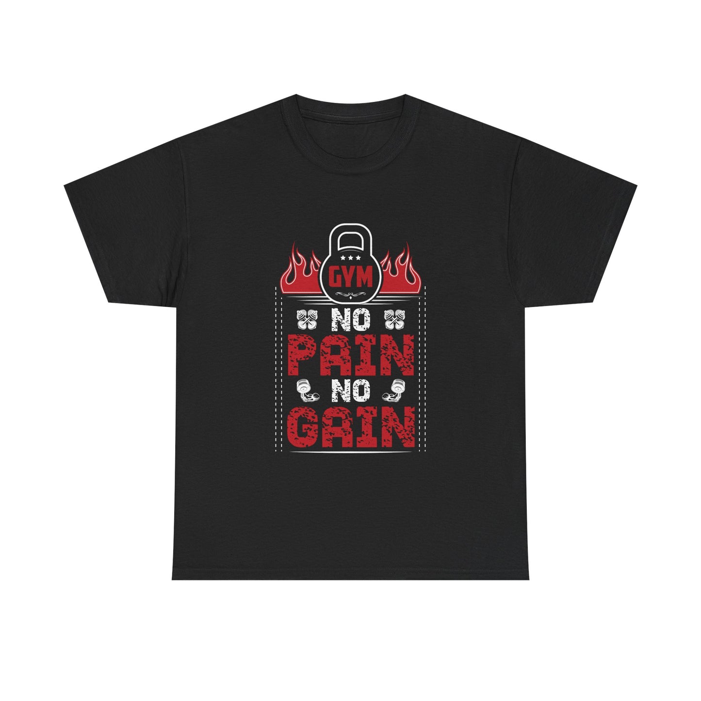 No Pain No Gain Gym Tee - Unisex Heavy Cotton Fitness Shirt