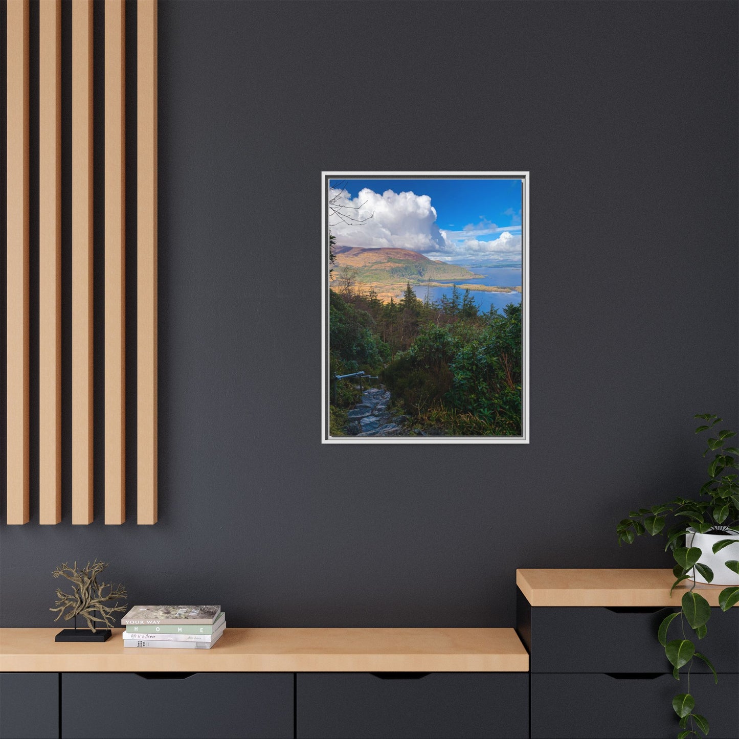 Torc Trail Stairs Matte Canvas, Framed (Multi-color)