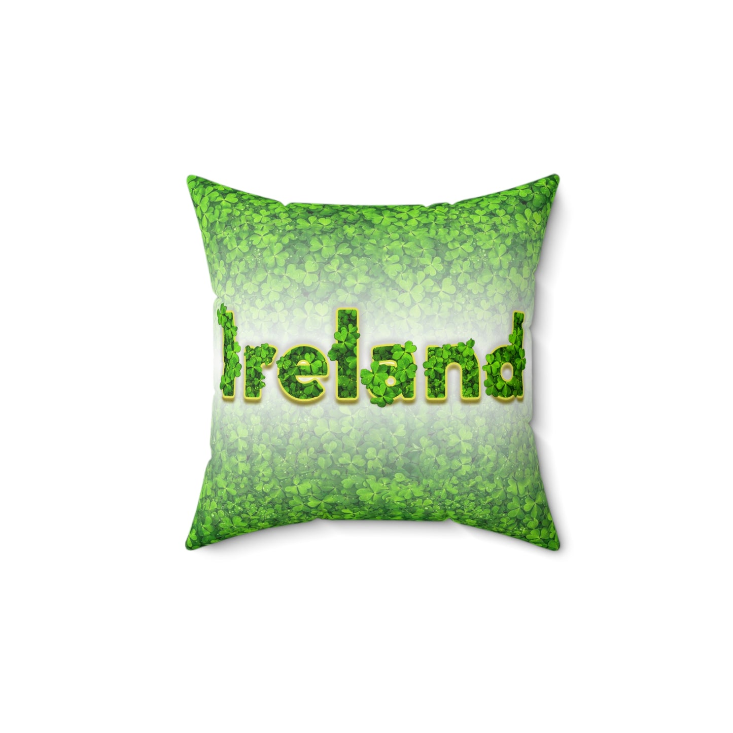 ireland Green Spun Polyester Square Pillow