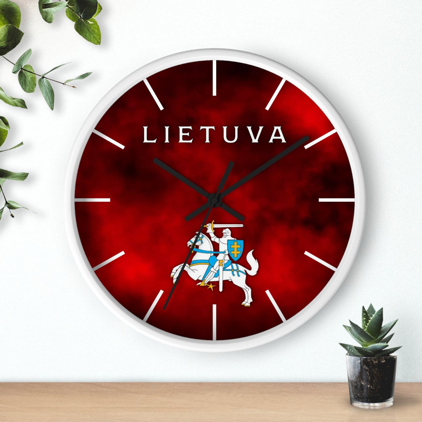 Lietuva With Vytis Themed Wall Clock – Stylish Decor for Lithuanian Pride