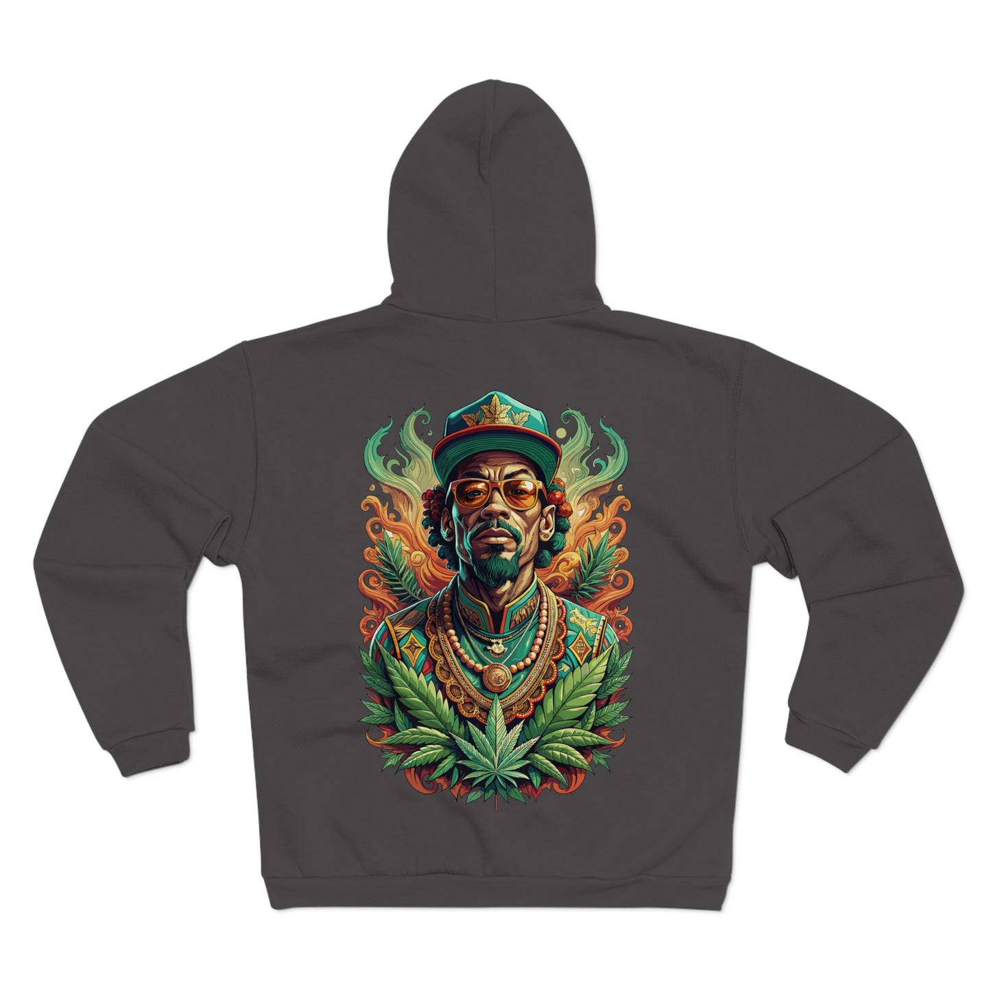 Reggae Lion Tee — Rasta Portrait Graphic Zip Hoodie