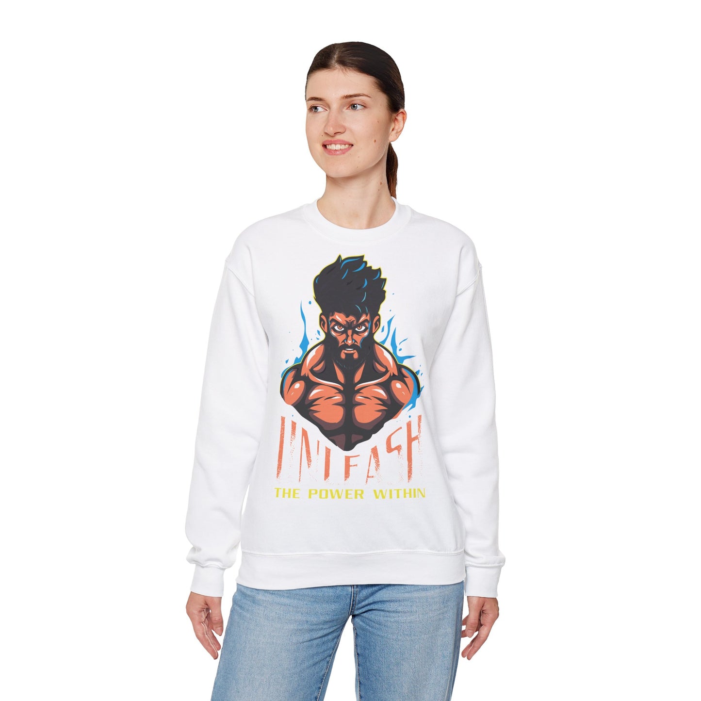 Unisex Heavy Blend™ Crewneck Sweatshirt - 'Unleash the Power Within' Graphic Sweatshirt for Motivation and Inspiration