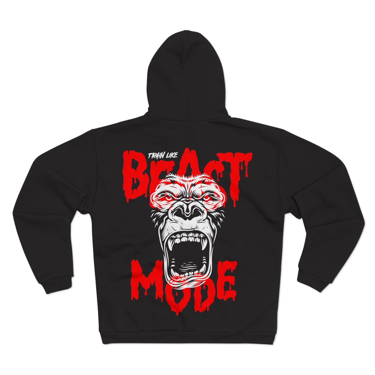 Beast Mode Unisex Hooded Zip Sweatshirt - Bold Gorilla Design for Fitness Enthusiasts