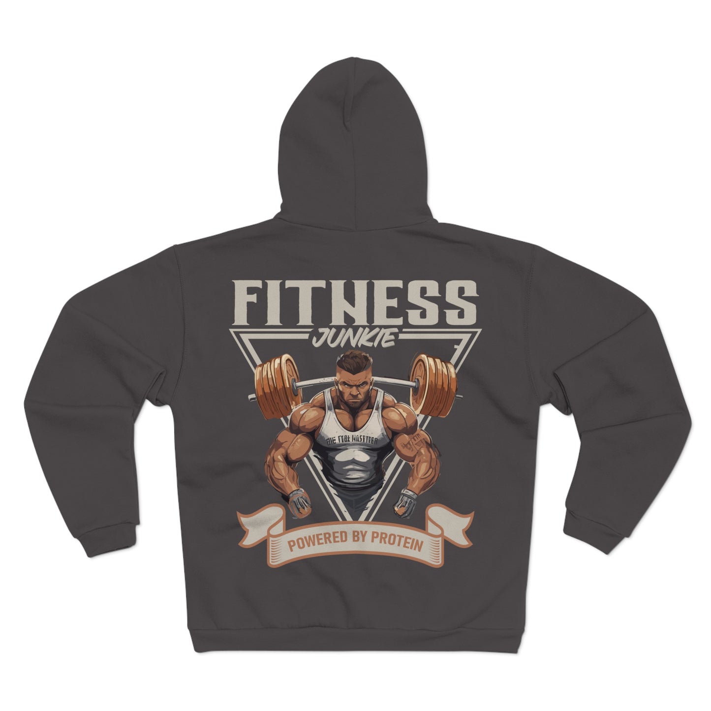 Fitness Junkie Unisex Hooded Zip Sweatshirt - Powered by Protein
