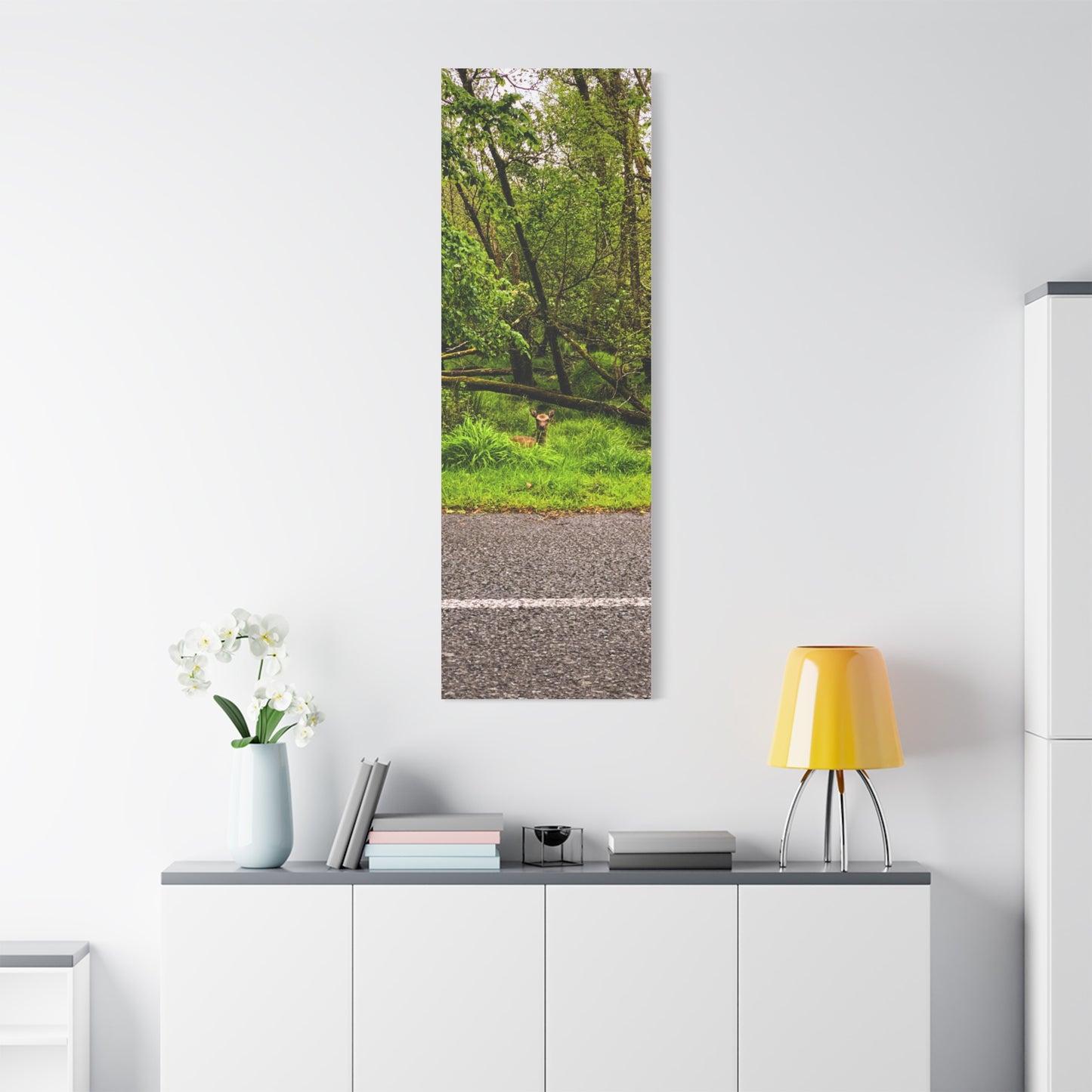 Deer in Ditch Matte Canvas, Stretched, 1.25"
