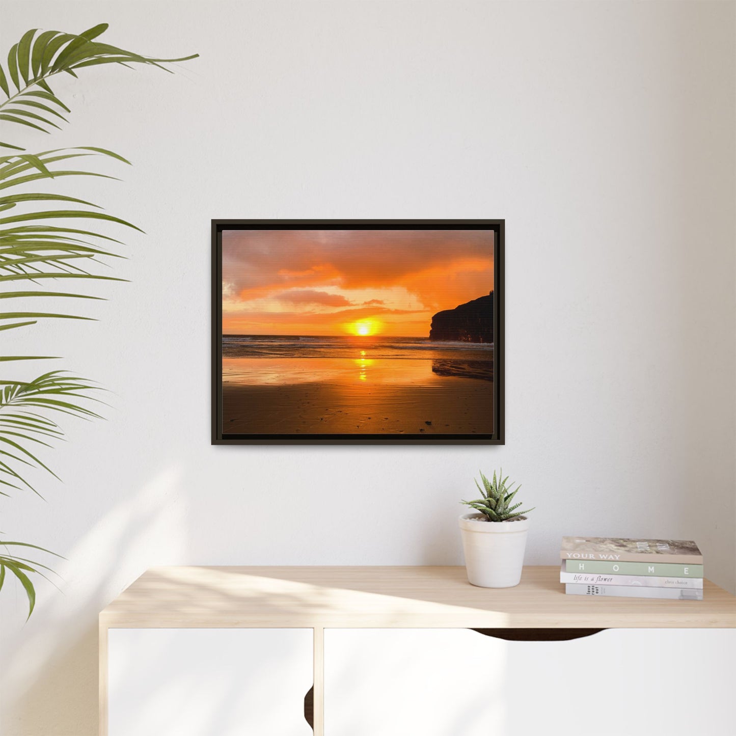 Sunset in Ballybunion Matte Canvas, Framed (Multi-color)