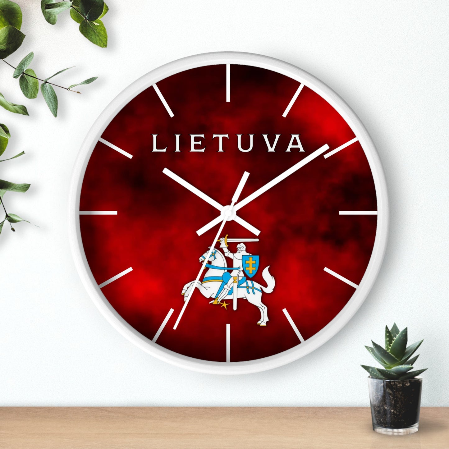 Lietuva With Vytis Themed Wall Clock – Stylish Decor for Lithuanian Pride
