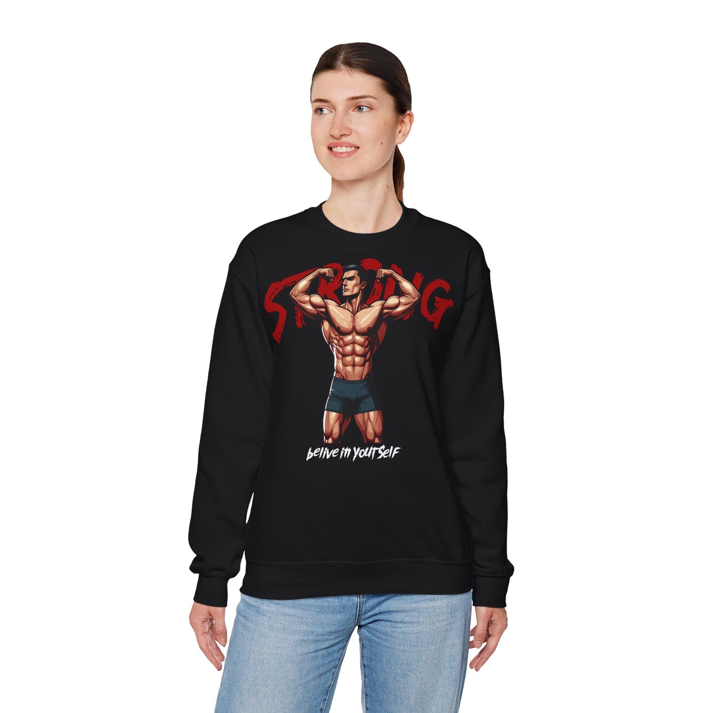 Strong Believe in Yourself Unisex Heavy Blend™ Crewneck Sweatshirt - Motivational Fitness Apparel