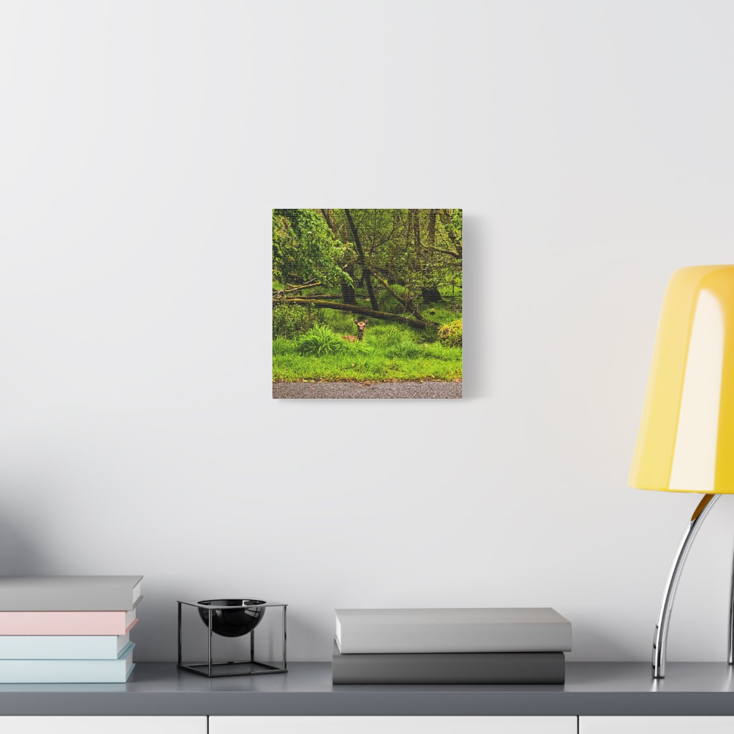 Deer in Ditch Matte Canvas, Stretched, 1.25"