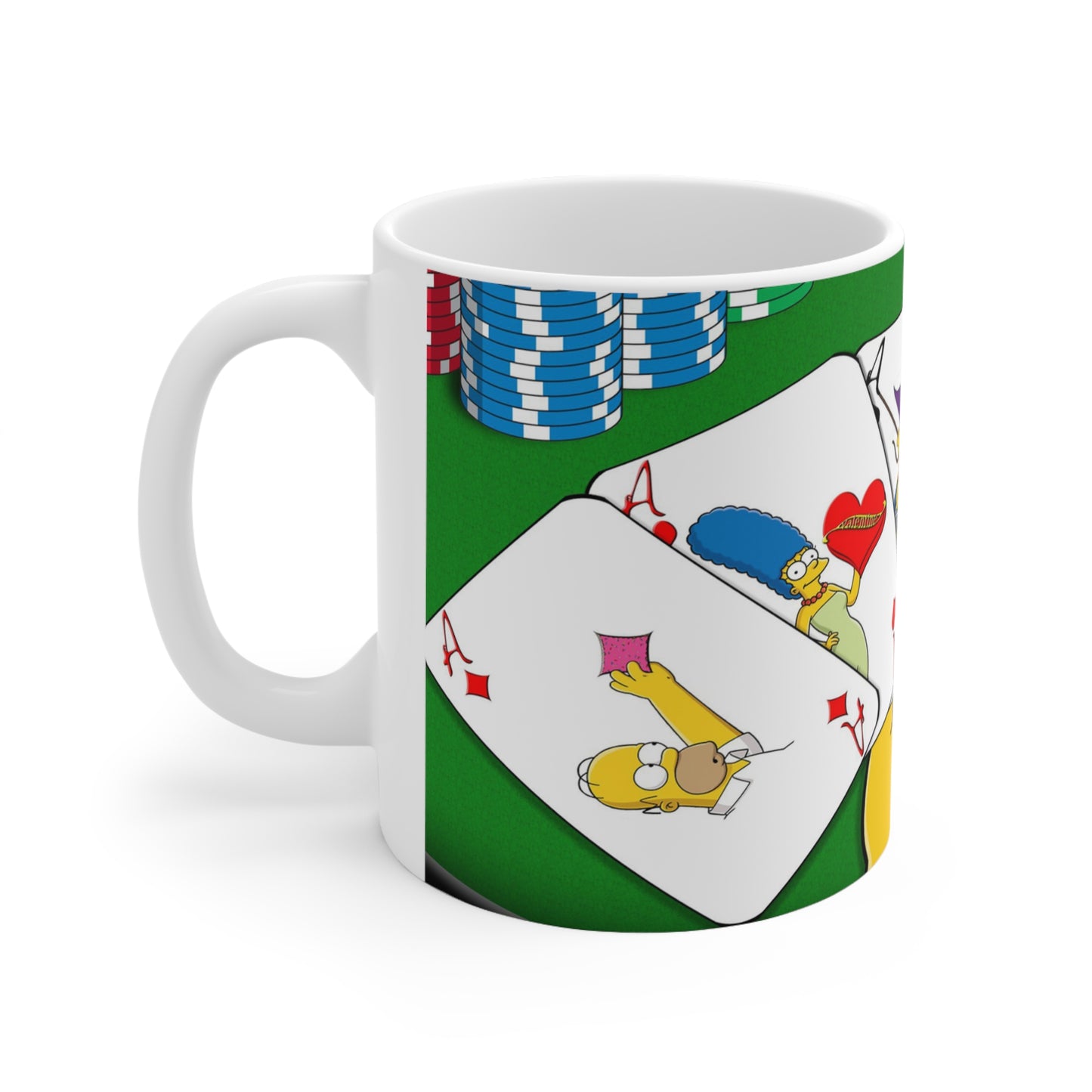 Simps Poker-Themed Ceramic Coffee Cups - Fun 11oz & 15oz Mugs for Fans
