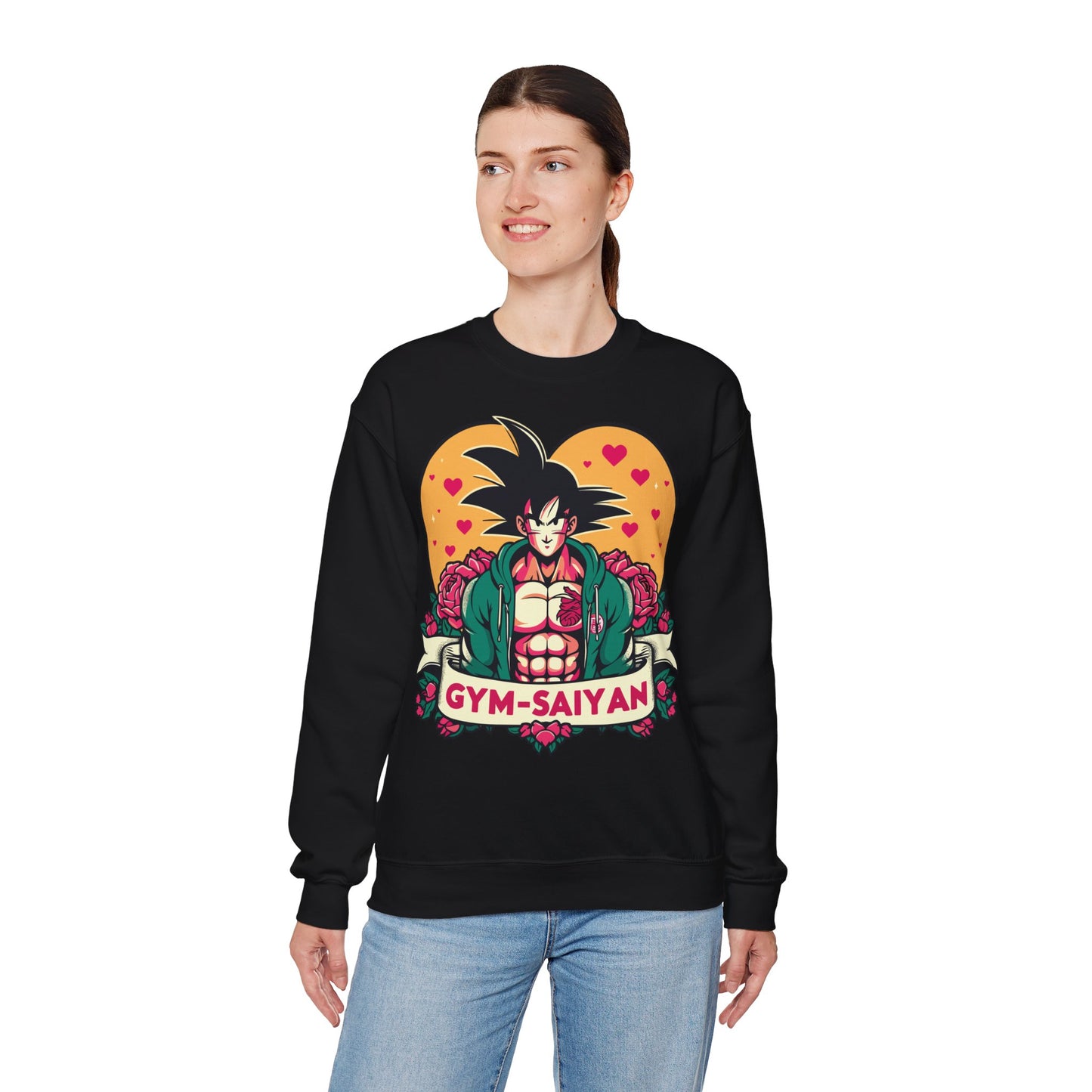 Gym-Saiyan Unisex Heavy Blend™ Crewneck Sweatshirt - Perfect for Workout Lovers