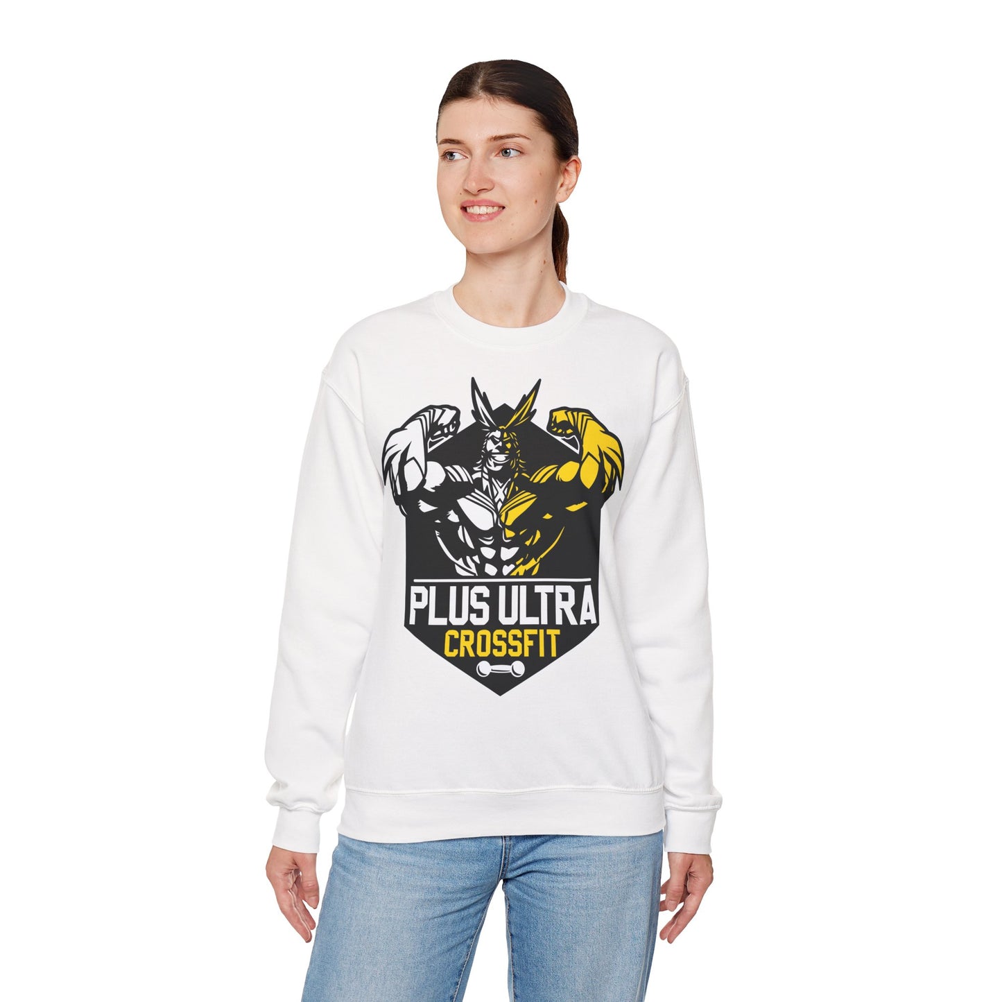 Unisex CrossFit Crewneck Sweatshirt - Plus Ultra Gym Apparel White