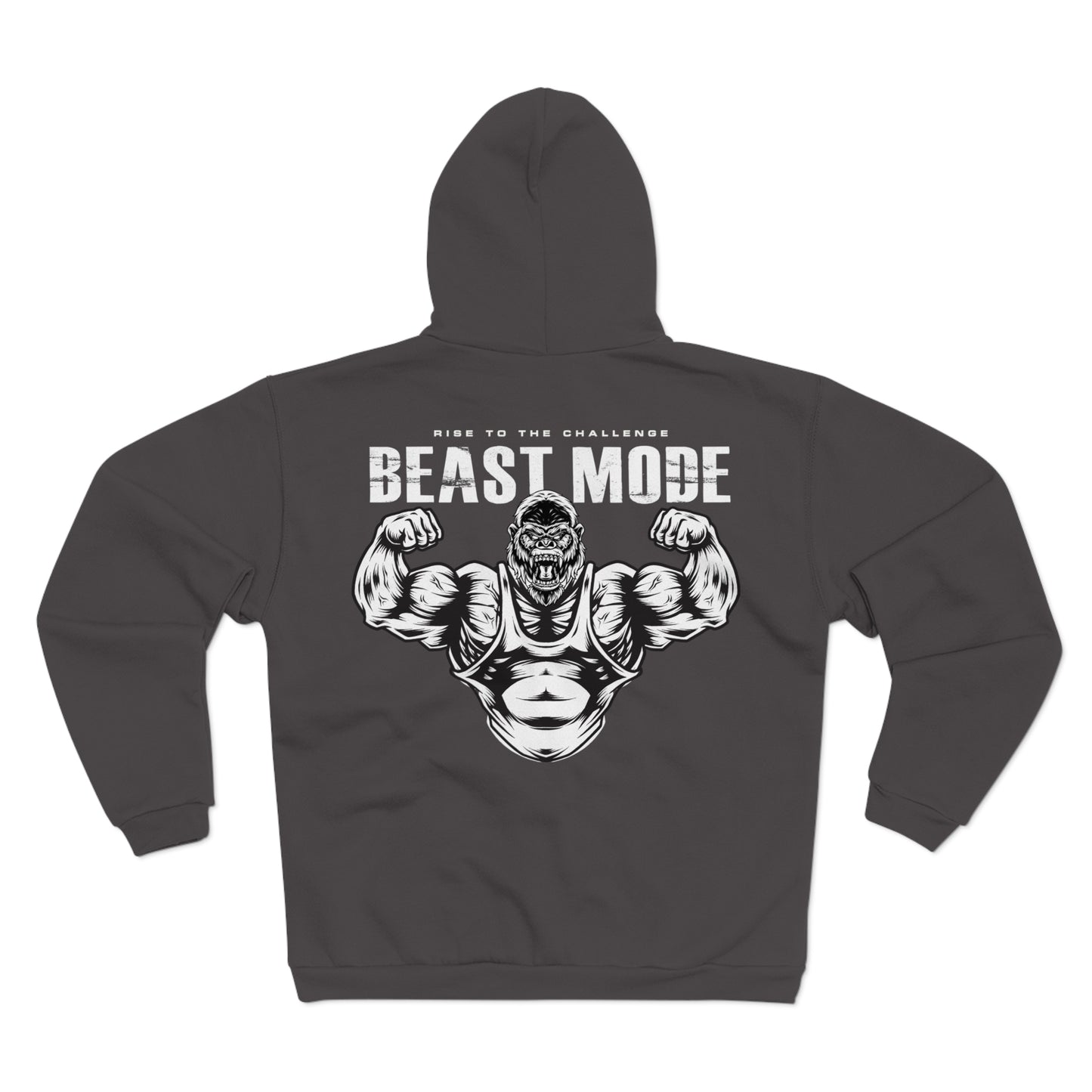 Beast Mode Unisex Hooded Zip Sweatshirt - Motivational Fitness Apparel