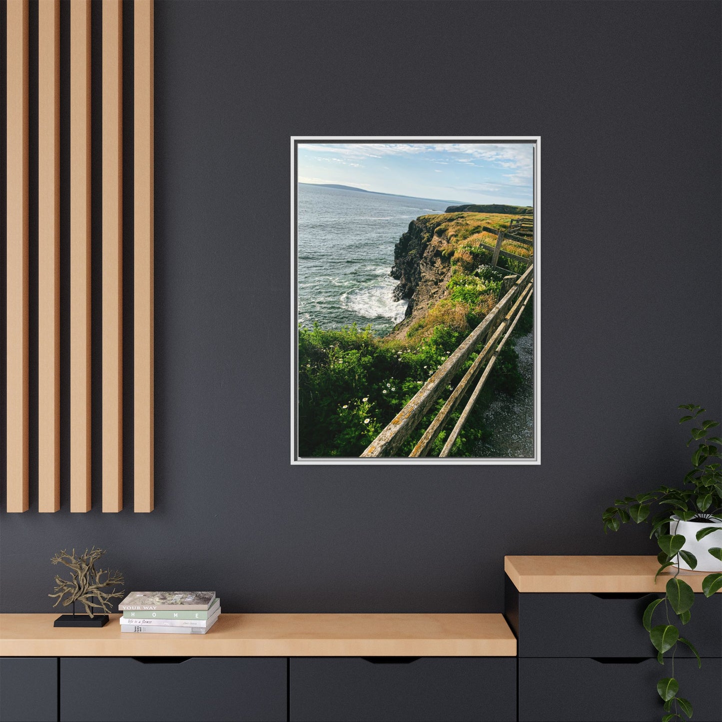 Ballybunion Cliff Walk Matte Canvas, Framed (Multi-color)