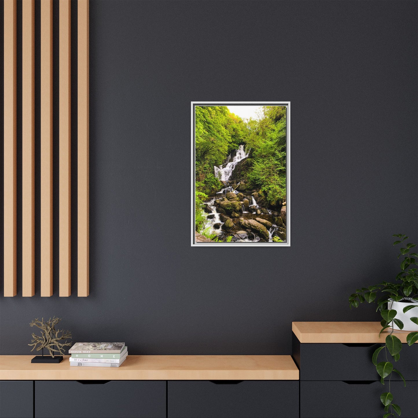 Torc Waterfall Matte Canvas, Framed (Multi-color)