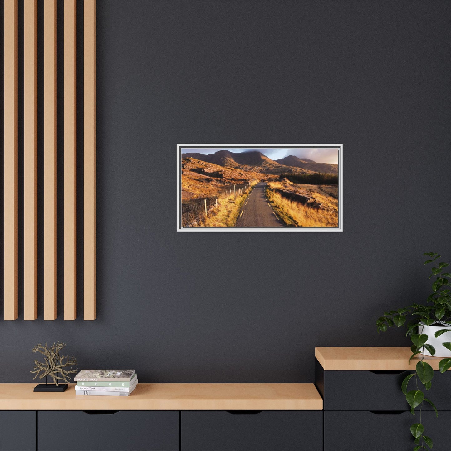 Sunset Road Matte Canvas, Framed (Multi-color)