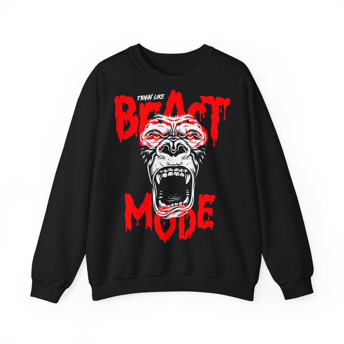 Beast Mode Unisex Heavy Blend™ Crewneck Sweatshirt - Bold Gorilla Design for Fitness Enthusiasts