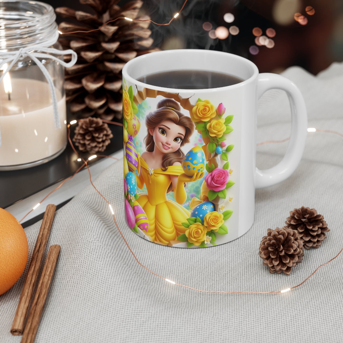 Easter Princess Ceramic Coffee Cup - 11oz & 15oz with Belle Design