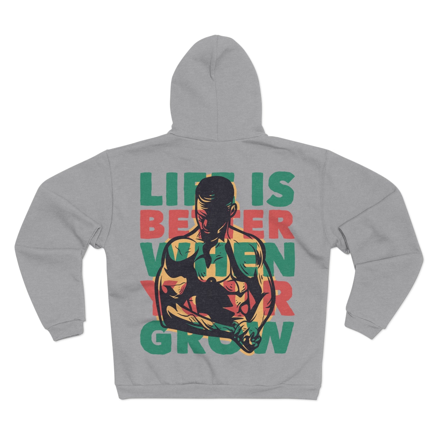 Unisex Hooded Zip Sweatshirt - 'Life is Better When You Grow' Graphic