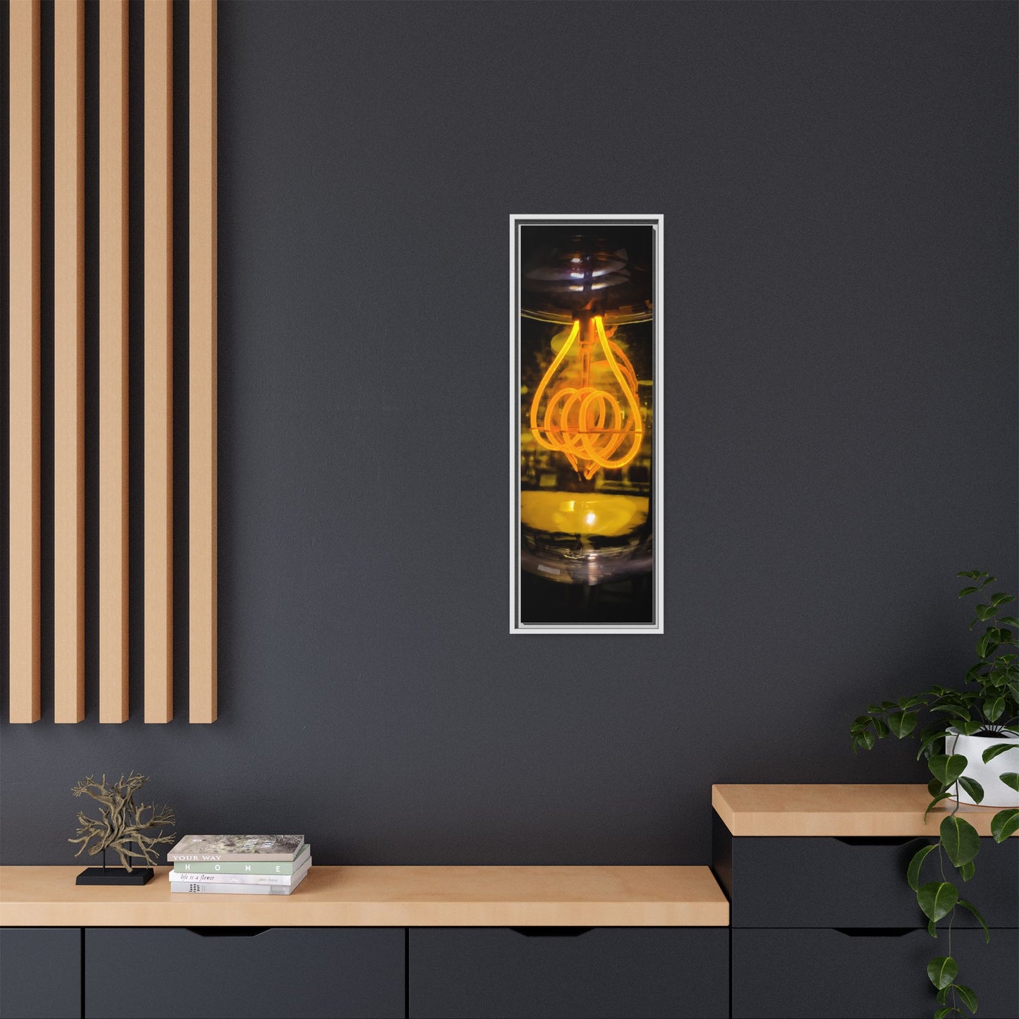 Bulb Matte Canvas, Framed (Multi-color)