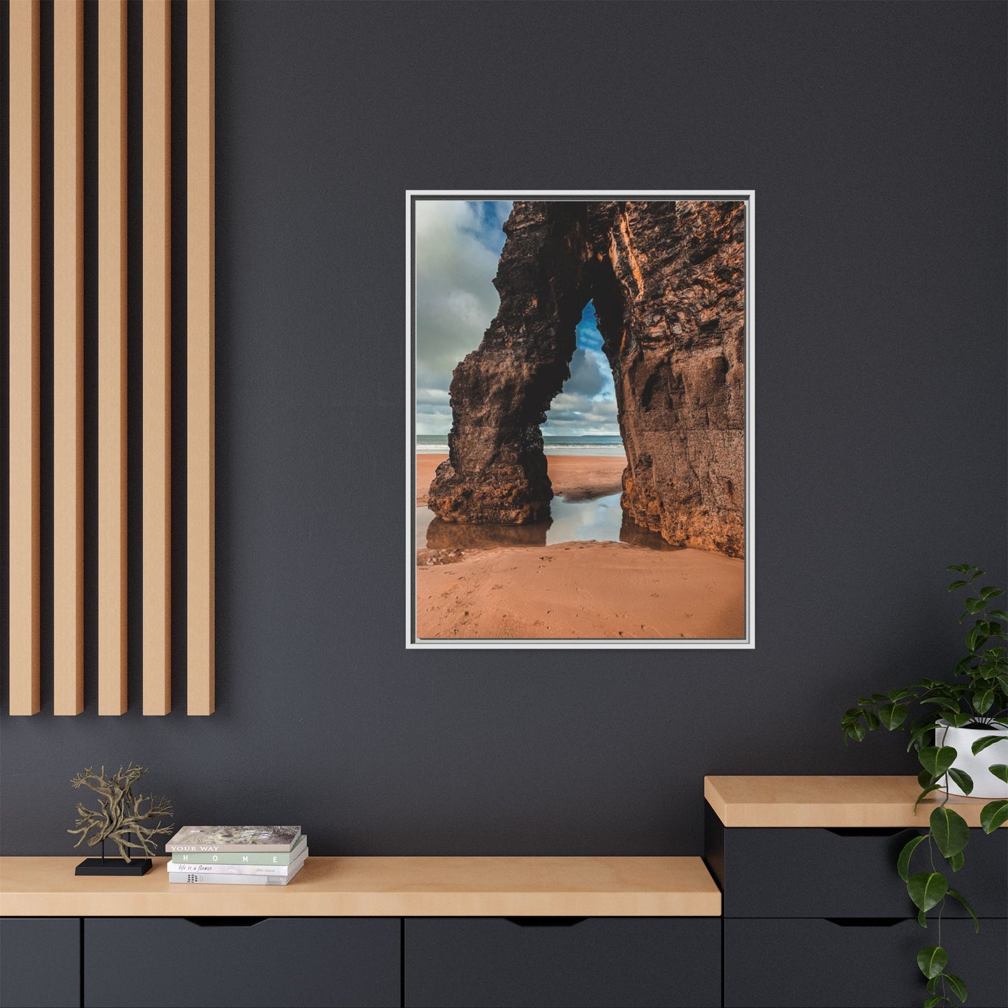 Ballybunion Cliff Matte Canvas, Framed (Multi-color)