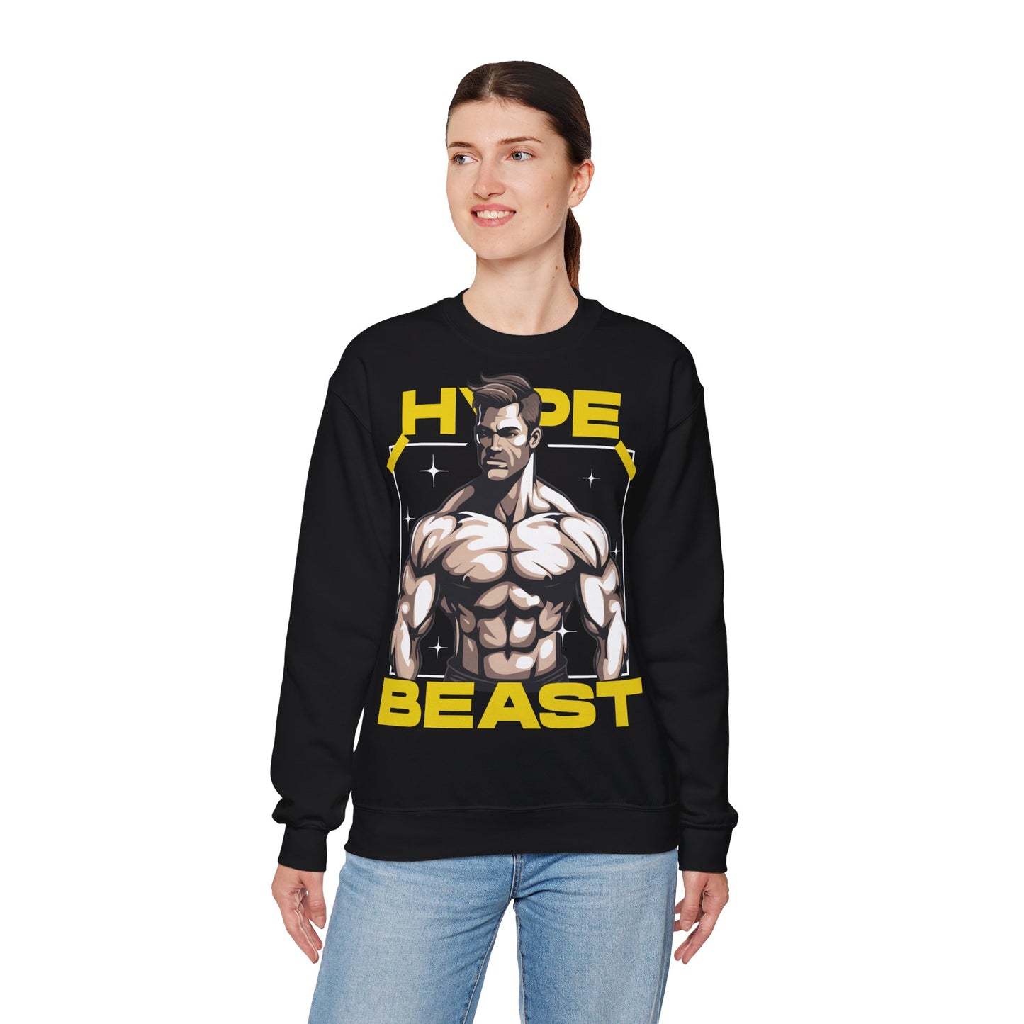 Hype Beast Unisex Heavy Blend™ Crewneck Sweatshirt - Bold Graphic Design for Fitness Enthusiasts