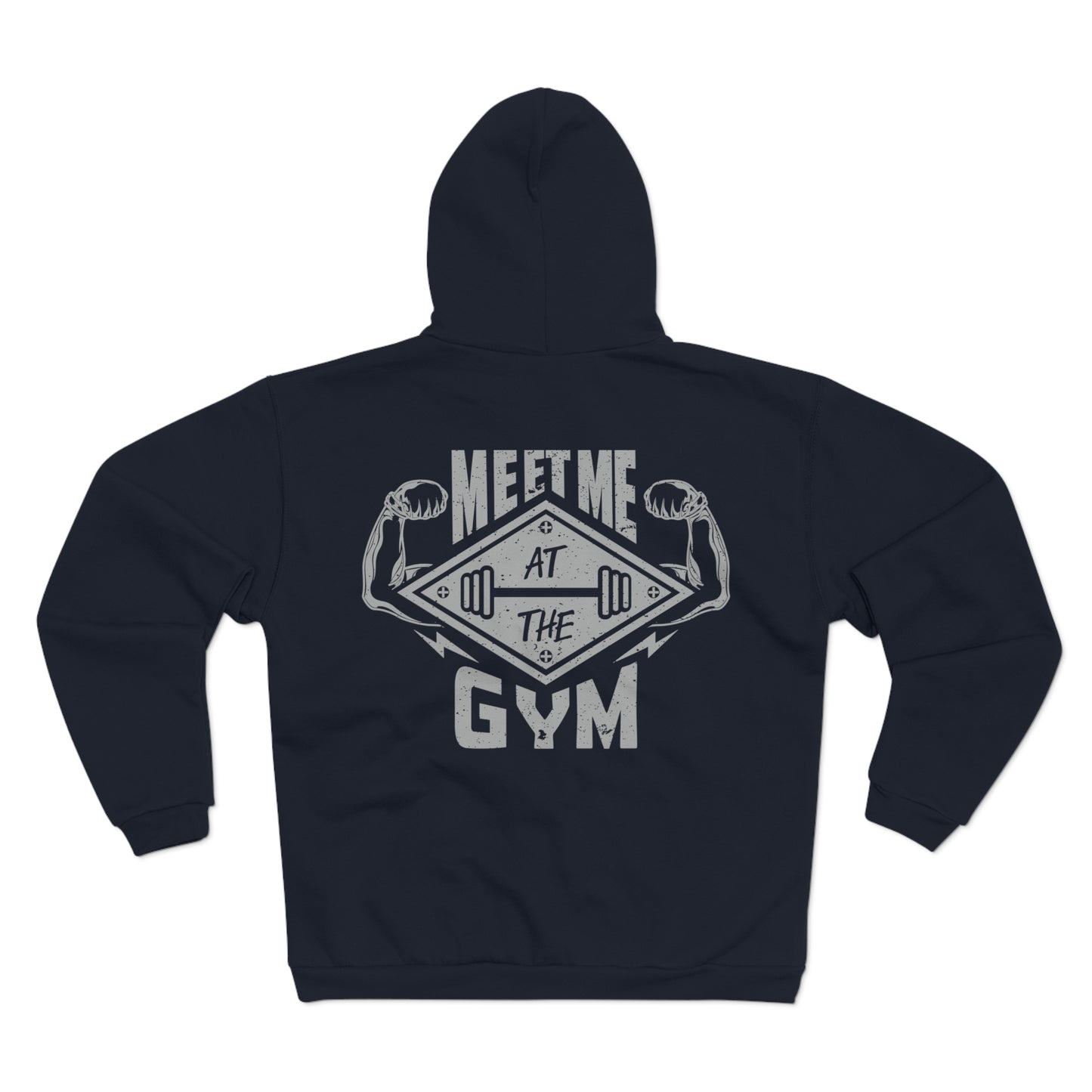 Gym Motivation Unisex Hooded Zip Sweatshirt - 'Meet Me at the Gym'