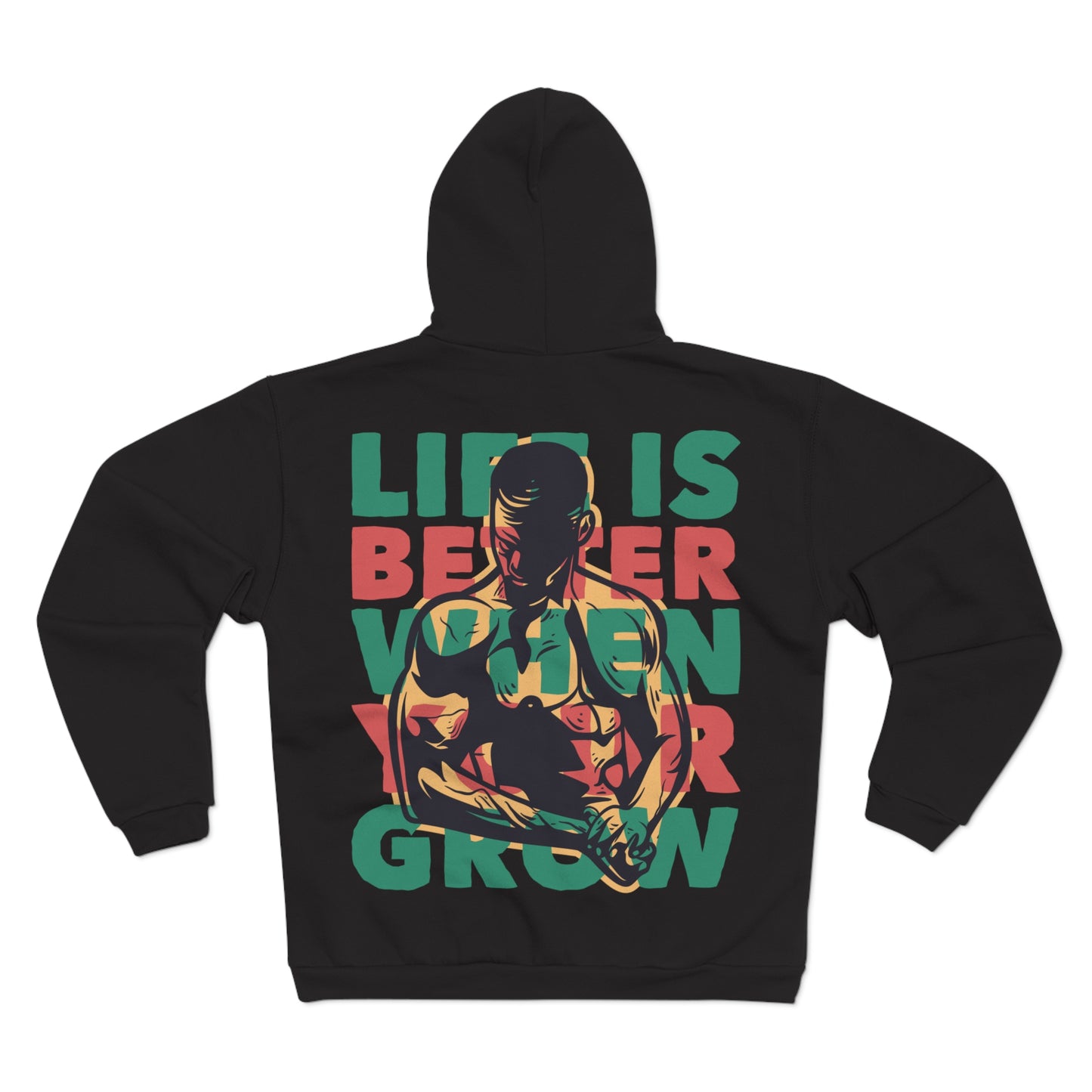 Unisex Hooded Zip Sweatshirt - 'Life is Better When You Grow' Graphic