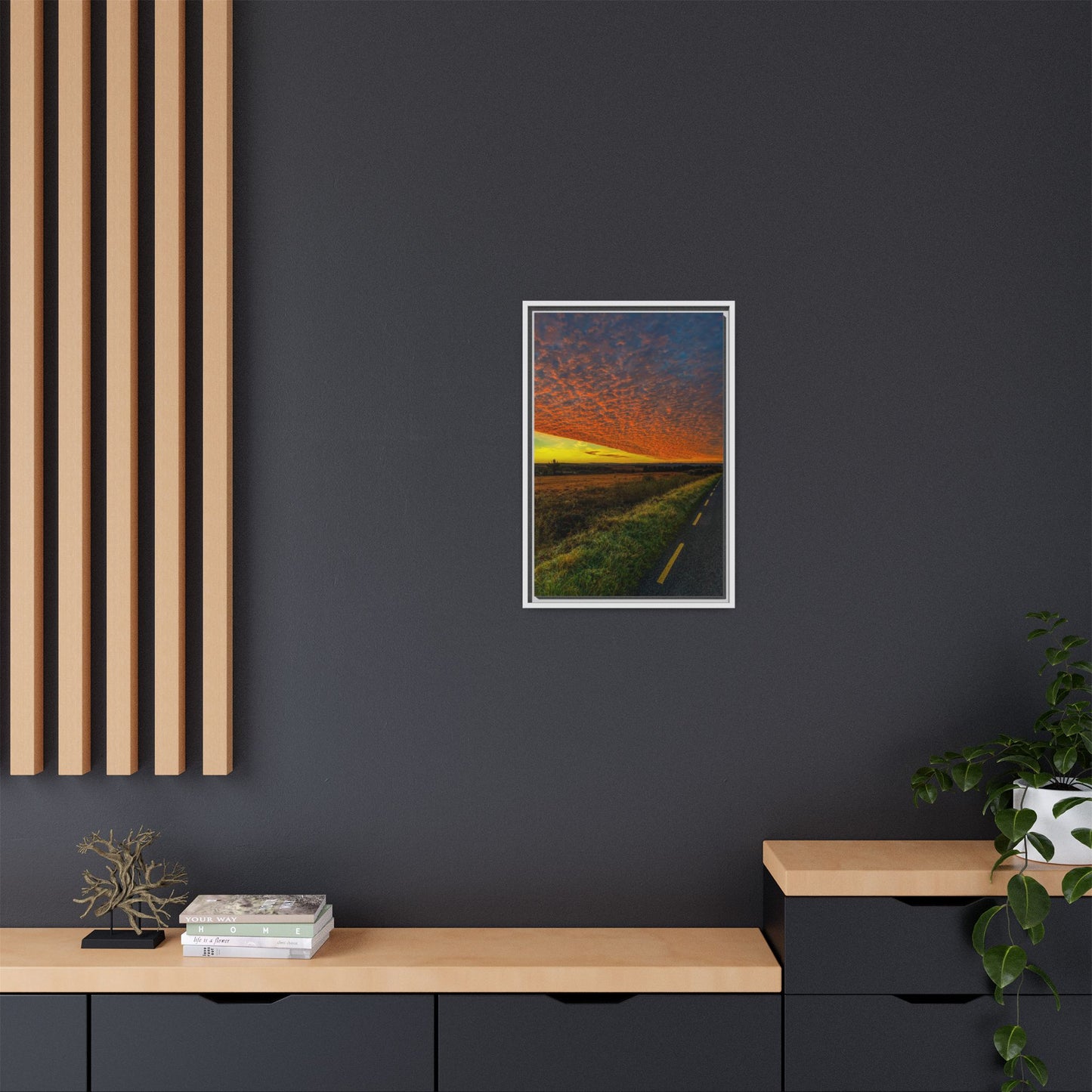 Cloudy Sunset Matte Canvas, Framed (Multi-color)
