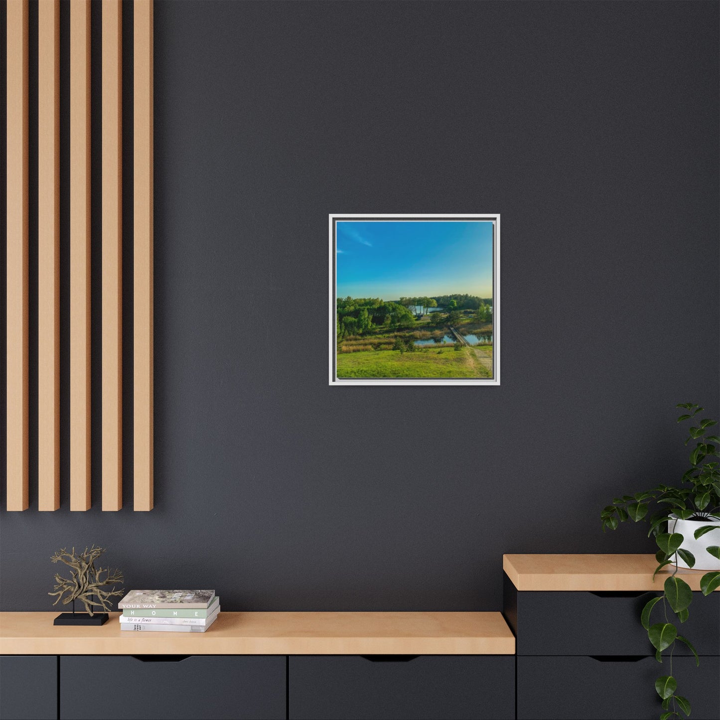 Zageres Lake Matte Canvas, Framed (Multi-color)
