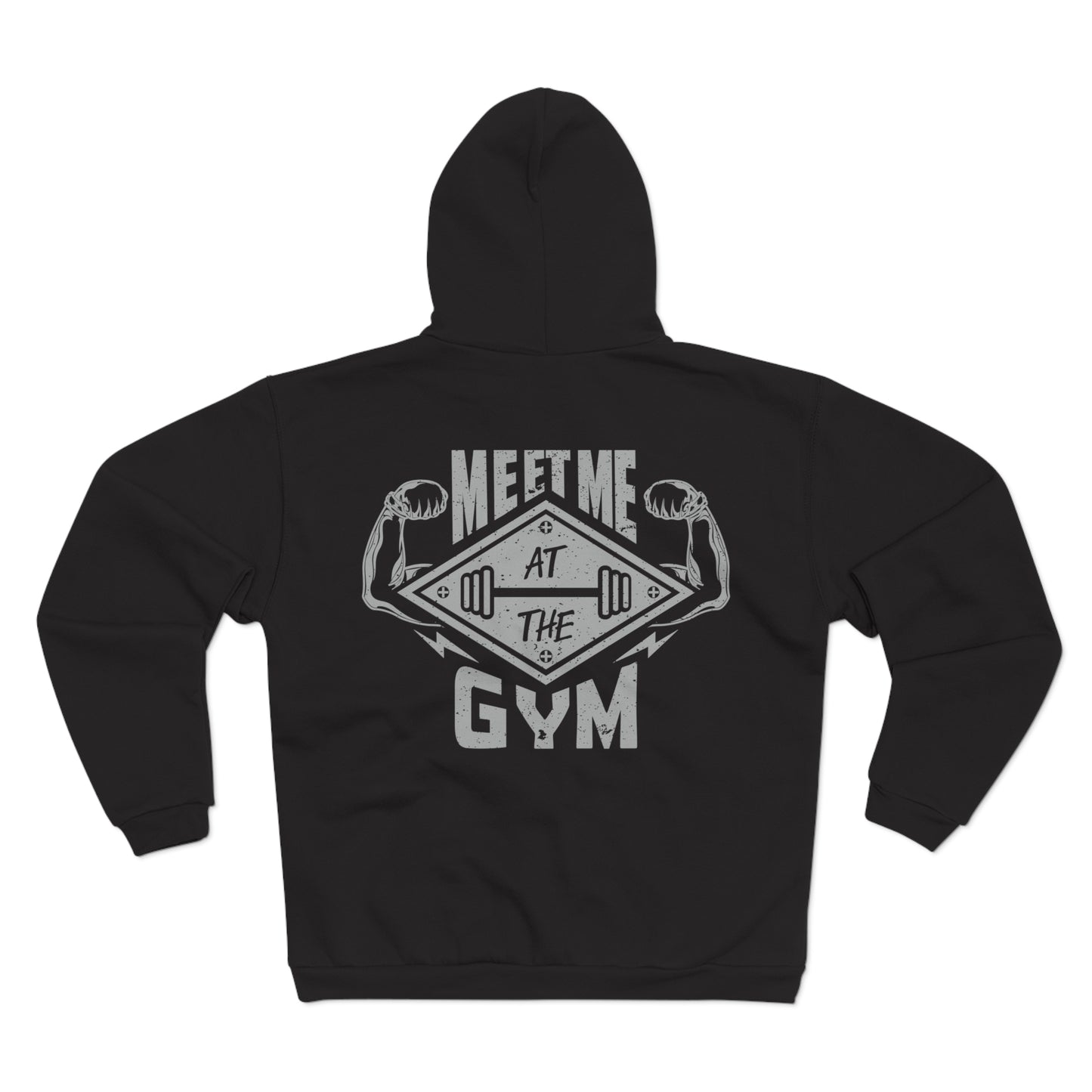 Gym Motivation Unisex Hooded Zip Sweatshirt - 'Meet Me at the Gym'