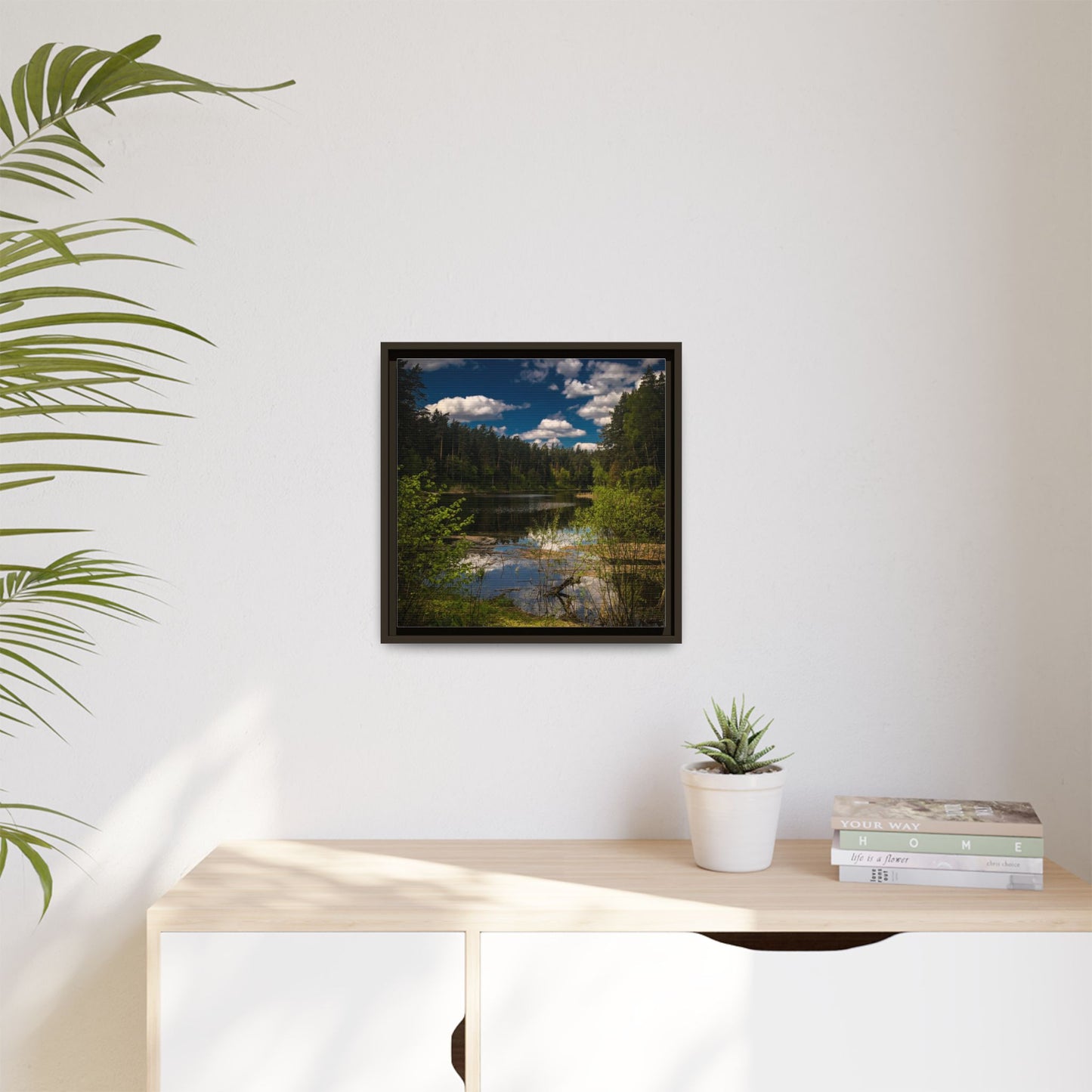 Vilnius Lake Matte Canvas, Framed (Multi-color)