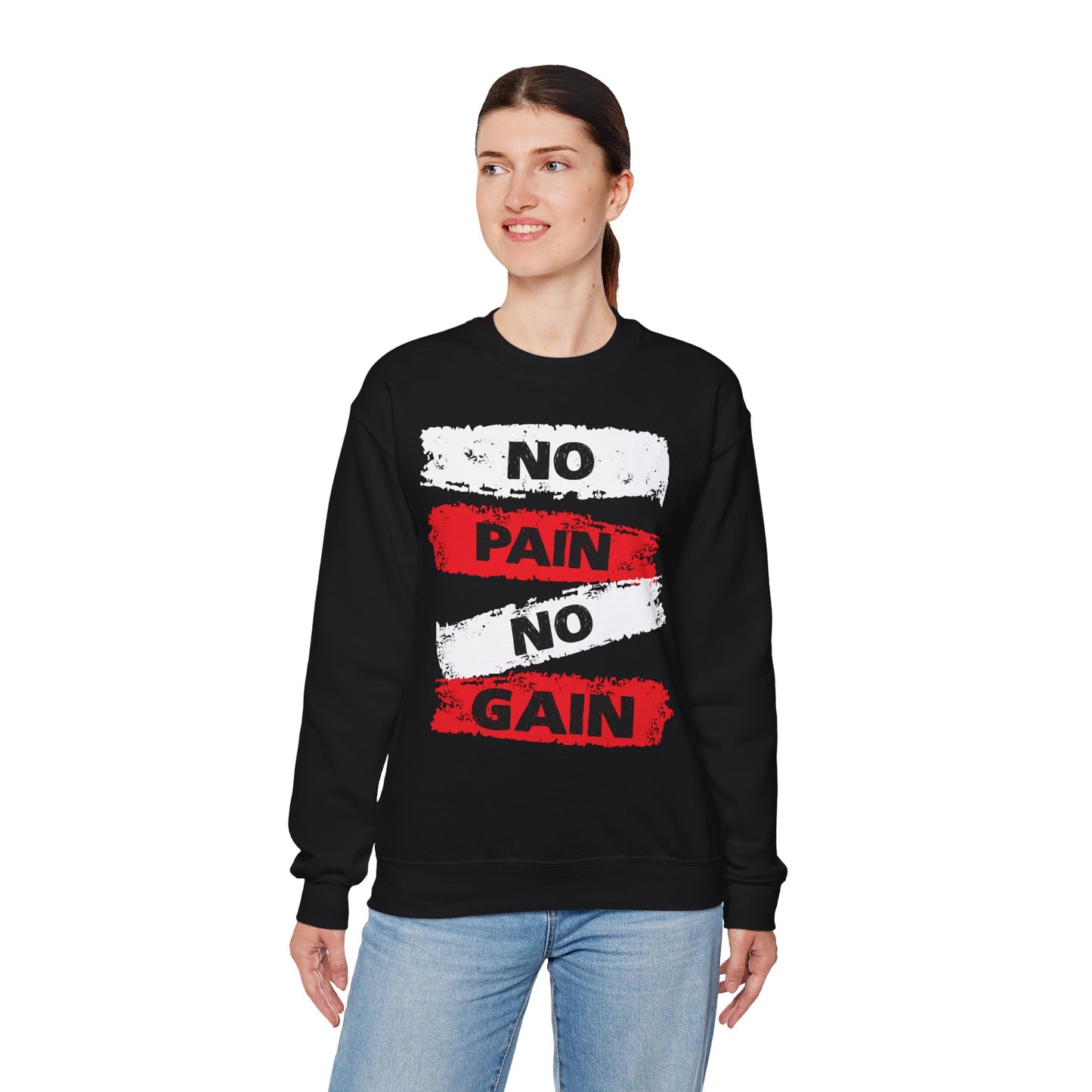 No Pain No Gain Crewneck Sweatshirt for Fitness Enthusiasts