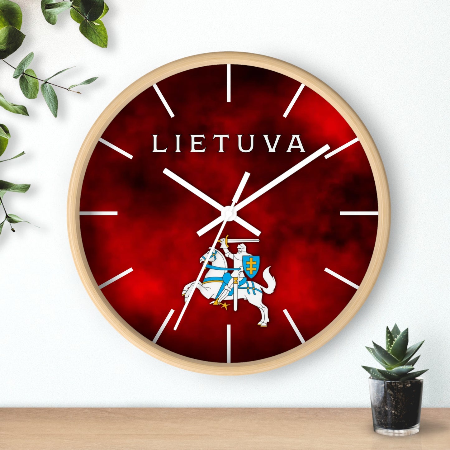 Lietuva With Vytis Themed Wall Clock – Stylish Decor for Lithuanian Pride