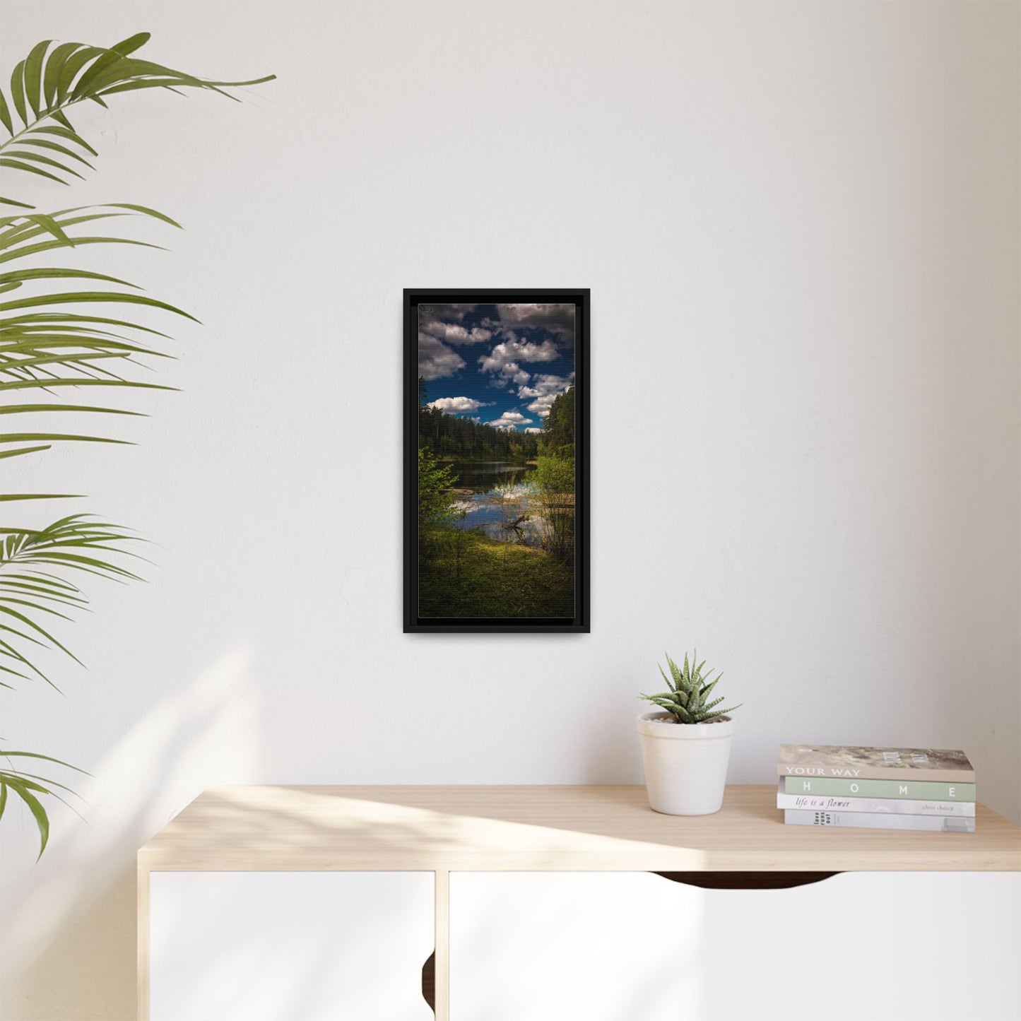 Vilnius Lake Matte Canvas, Framed (Multi-color)