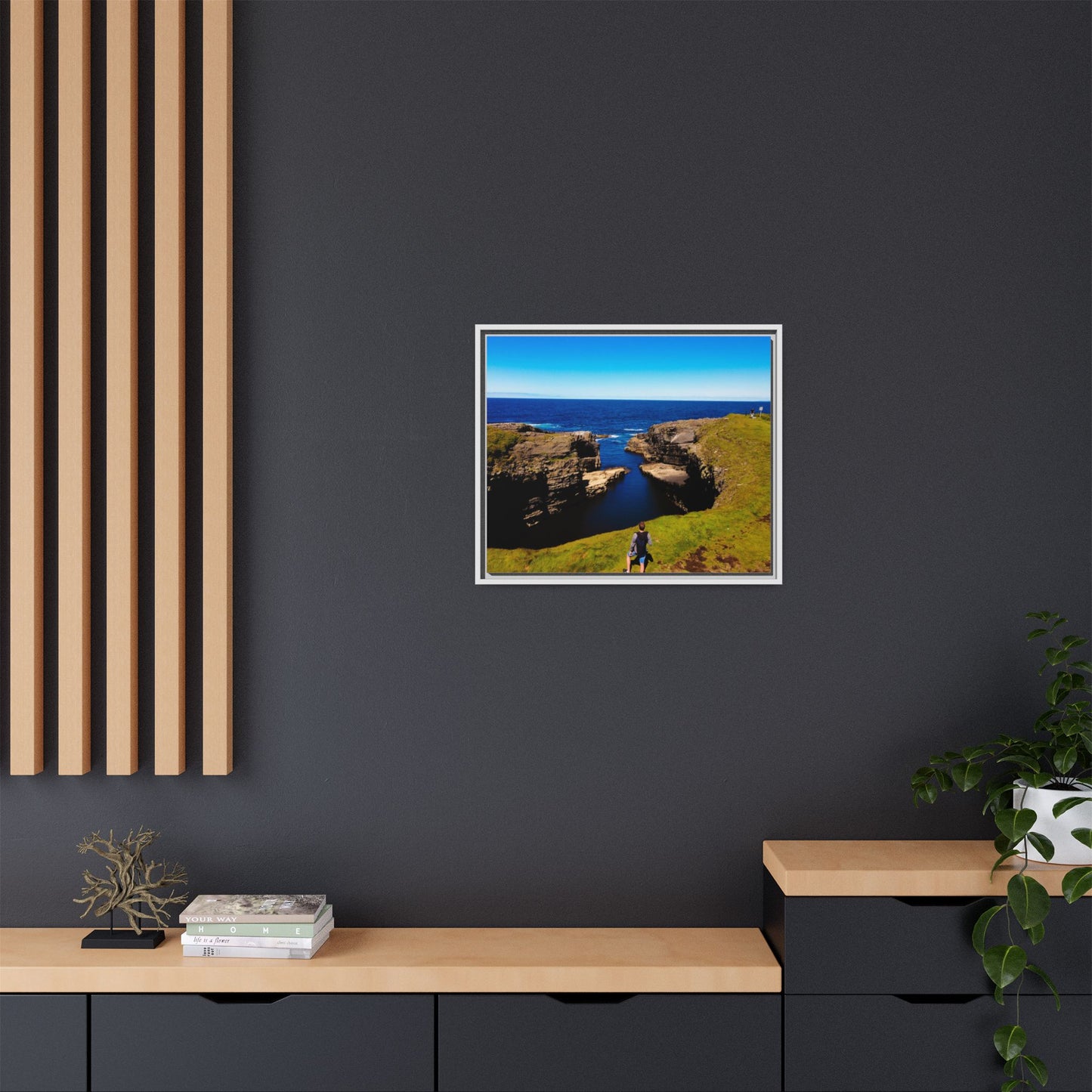 Cliffs Matte Canvas, Framed (Multi-color)