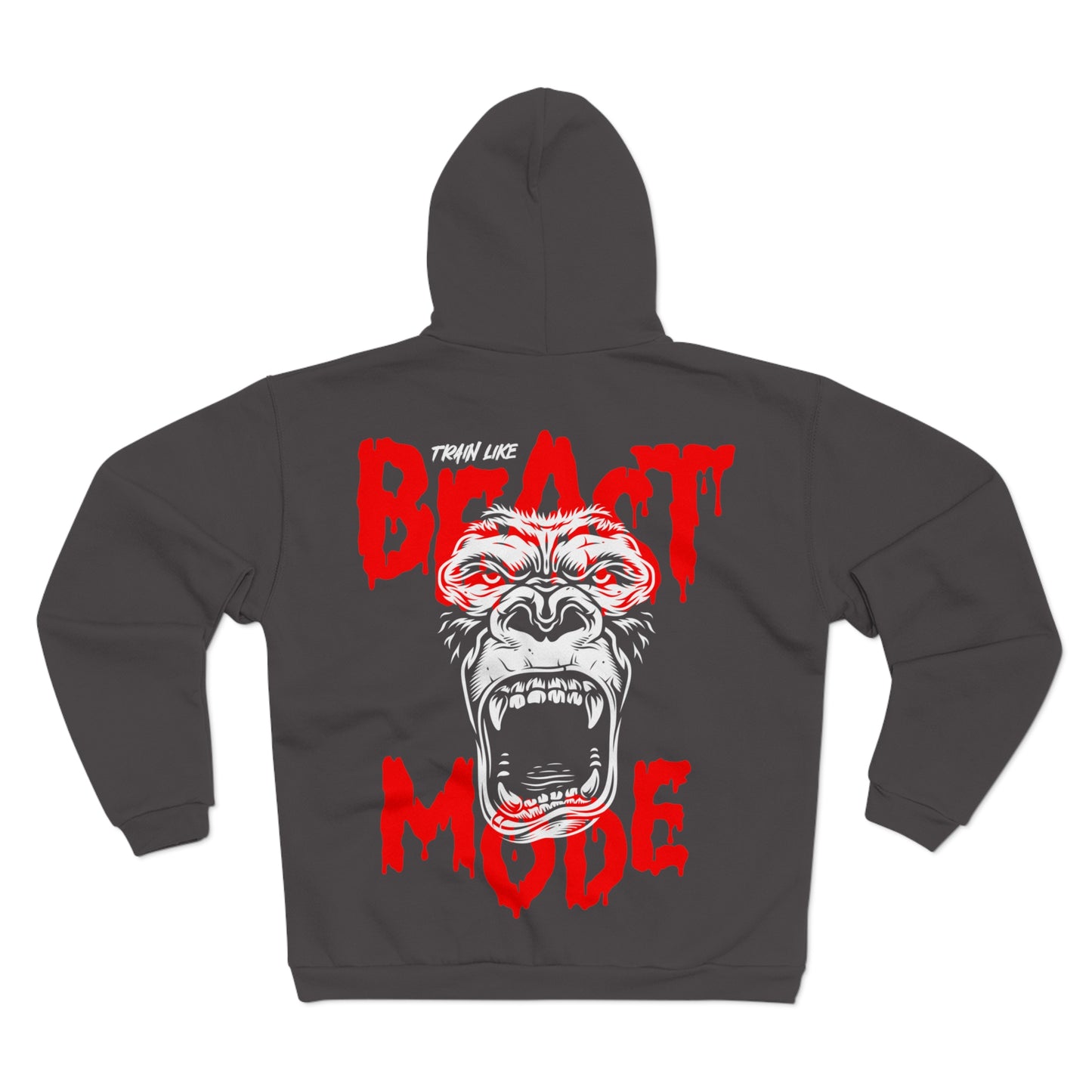Beast Mode Unisex Hooded Zip Sweatshirt - Bold Gorilla Design for Fitness Enthusiasts