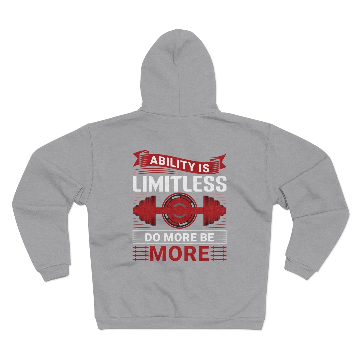 Limitless Strength Unisex Hooded Zip Sweatshirt - Motivational Fitness Wear