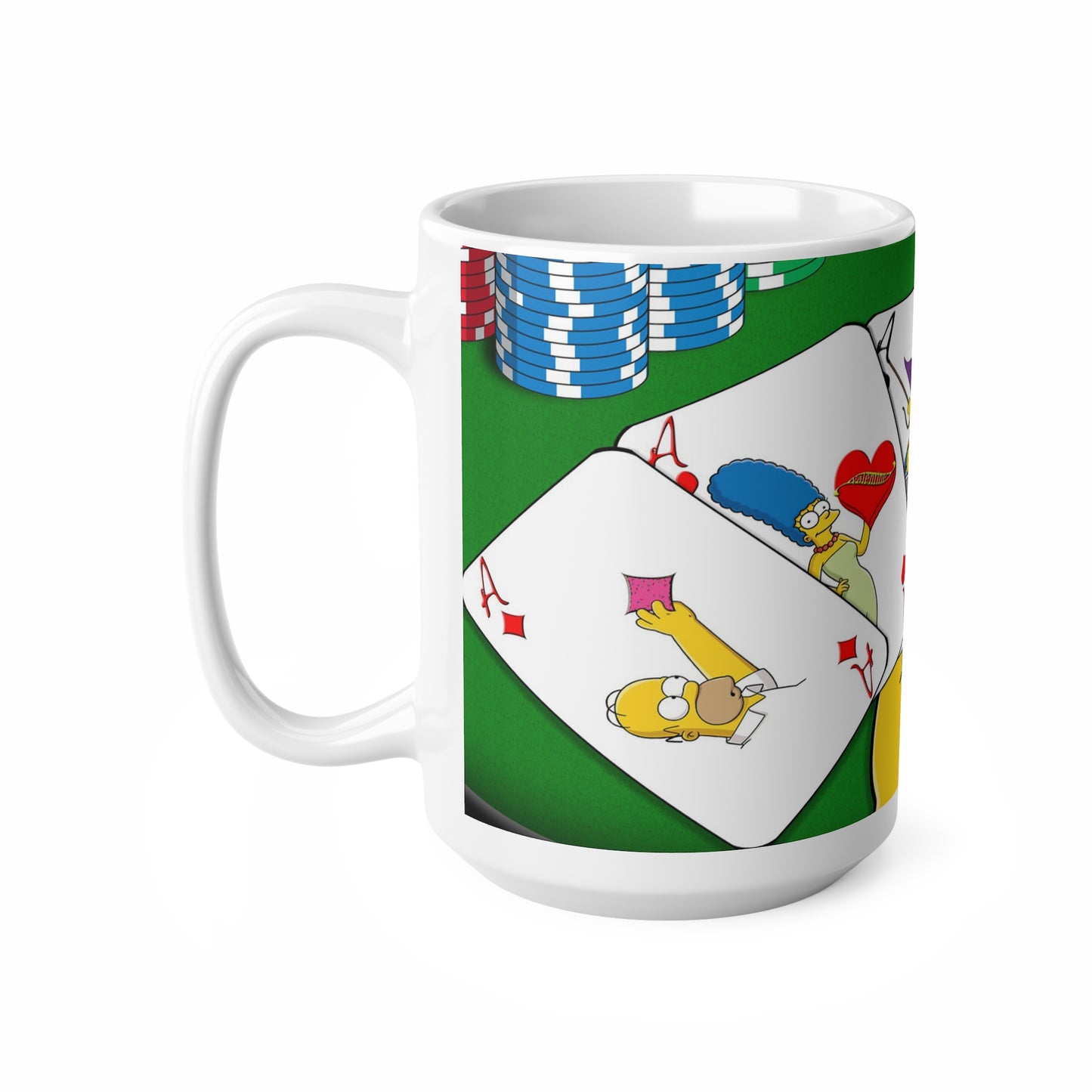 Simps Poker-Themed Ceramic Coffee Cups - Fun 11oz & 15oz Mugs for Fans