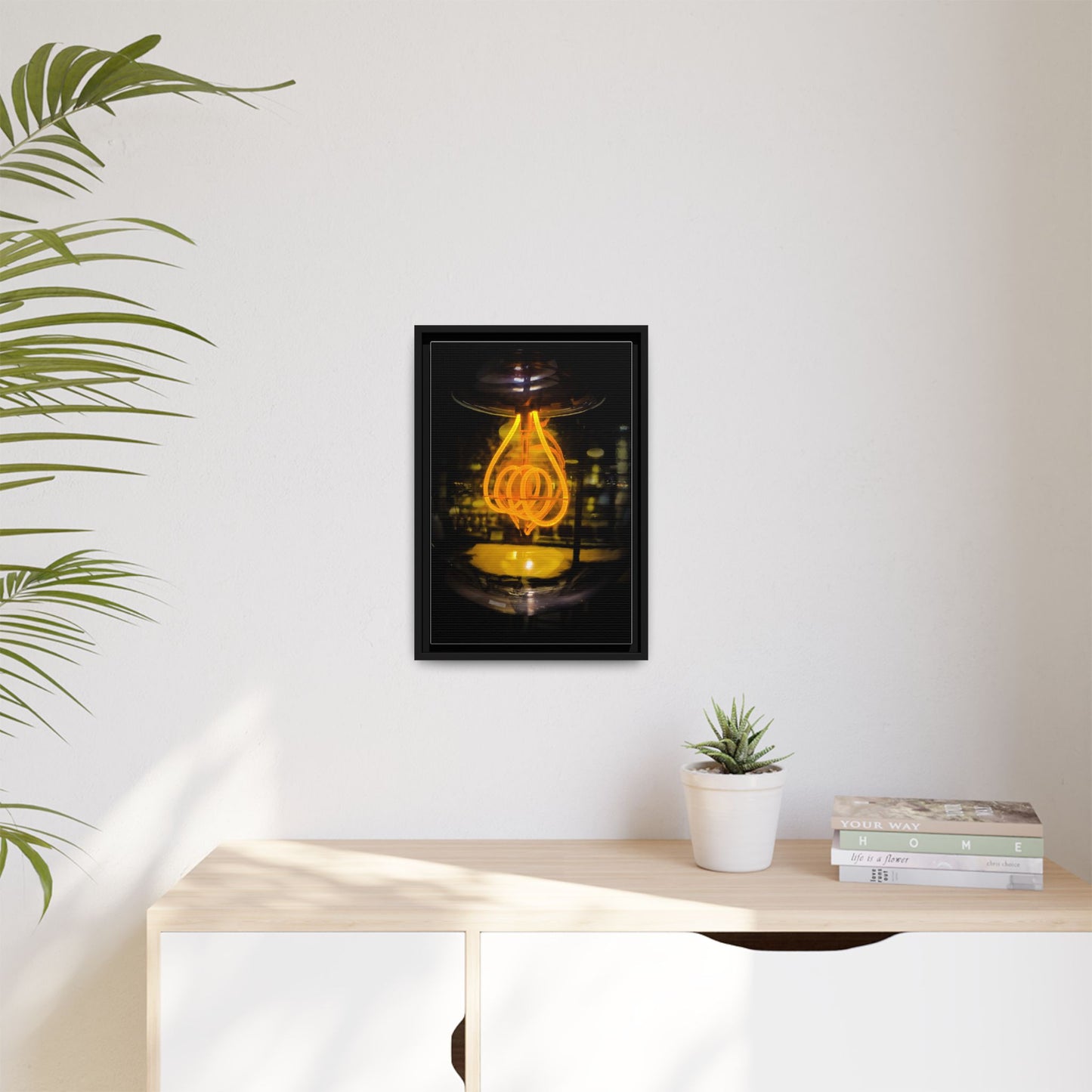 Bulb Matte Canvas, Framed (Multi-color)